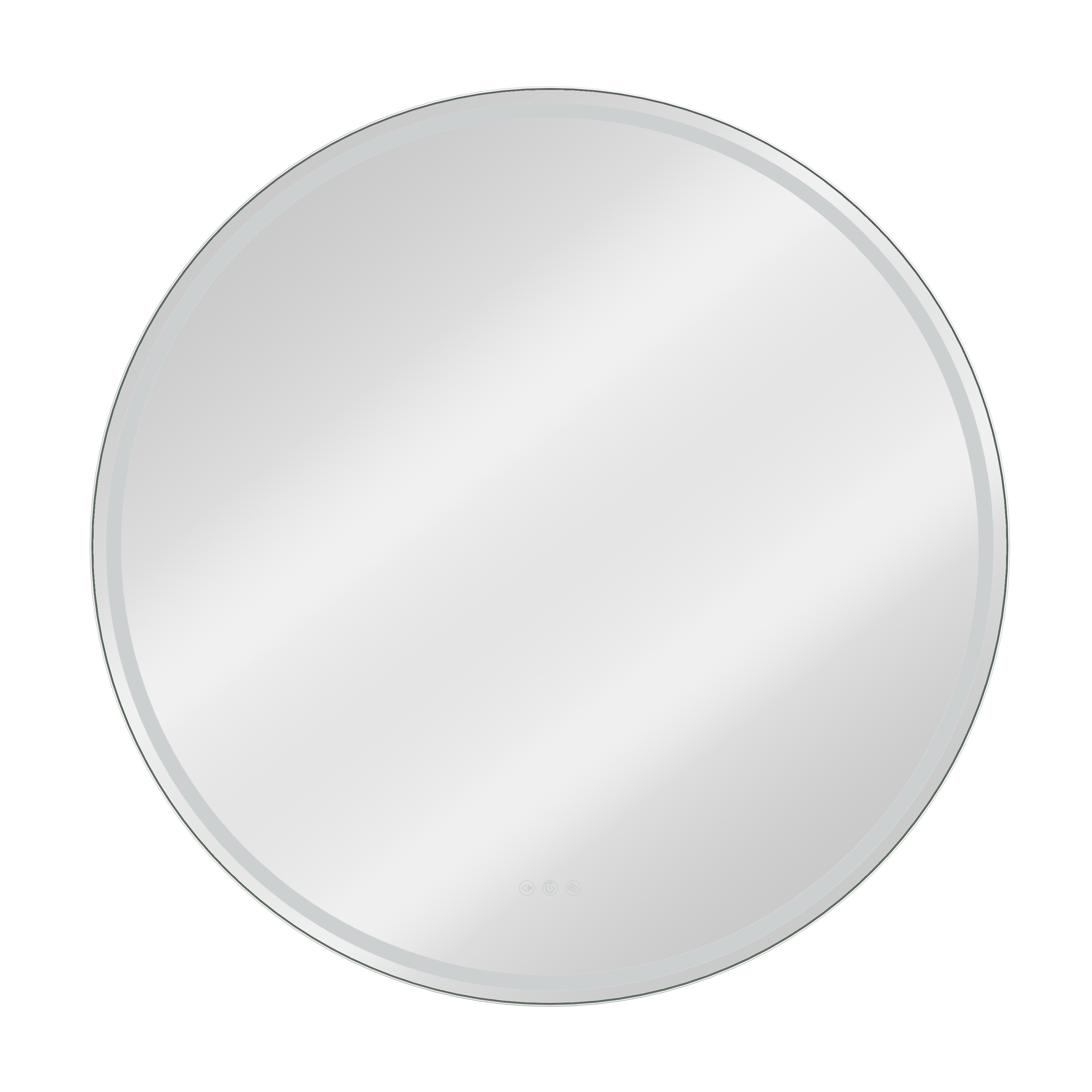 Miroir lumineux rond gris Diam.100 cm Remix, anti-buée, variateur int et couleur - 6
