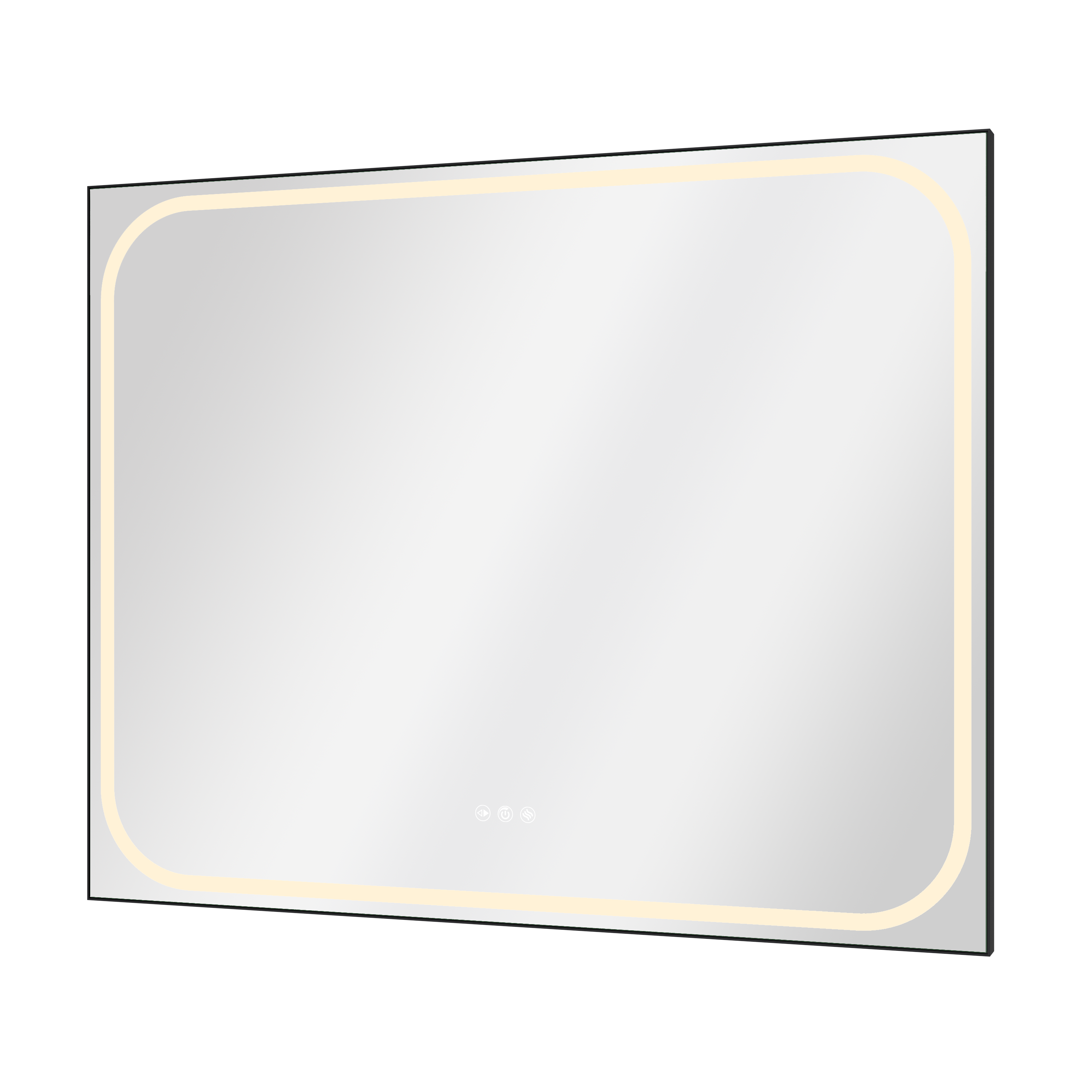 Espejo de baño con luz LED maquillaje,  Remix negro con antivaho, táctil 100x80cm - 3