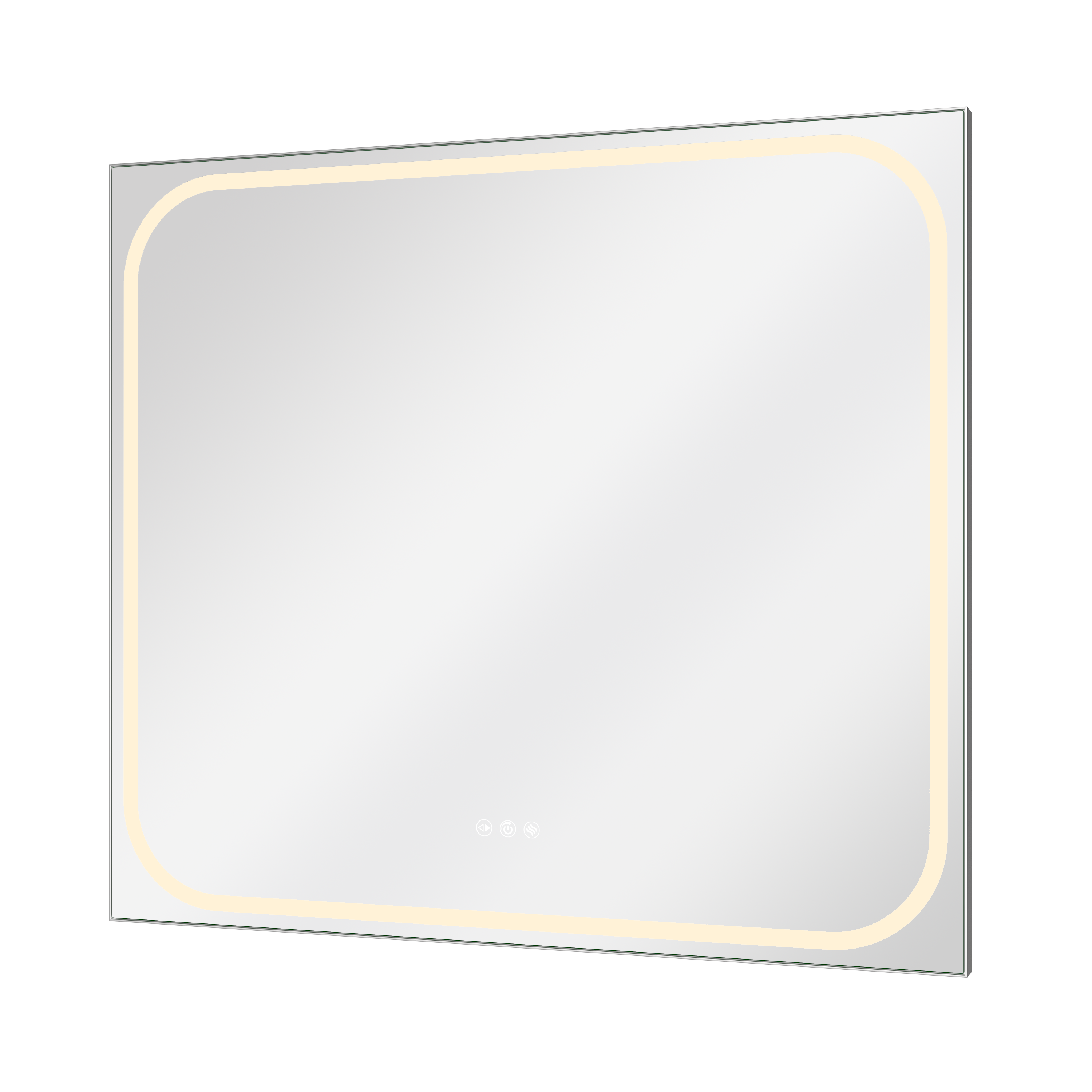 Miroir lumineux rectangulaire gris l.90 x H.80 cm Remix - 5