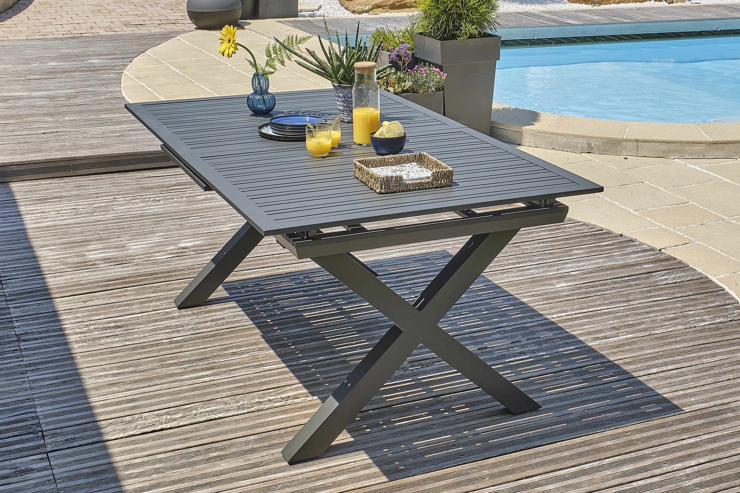 Table Floride en aluminium anthracite - DCB GARDEN - 2