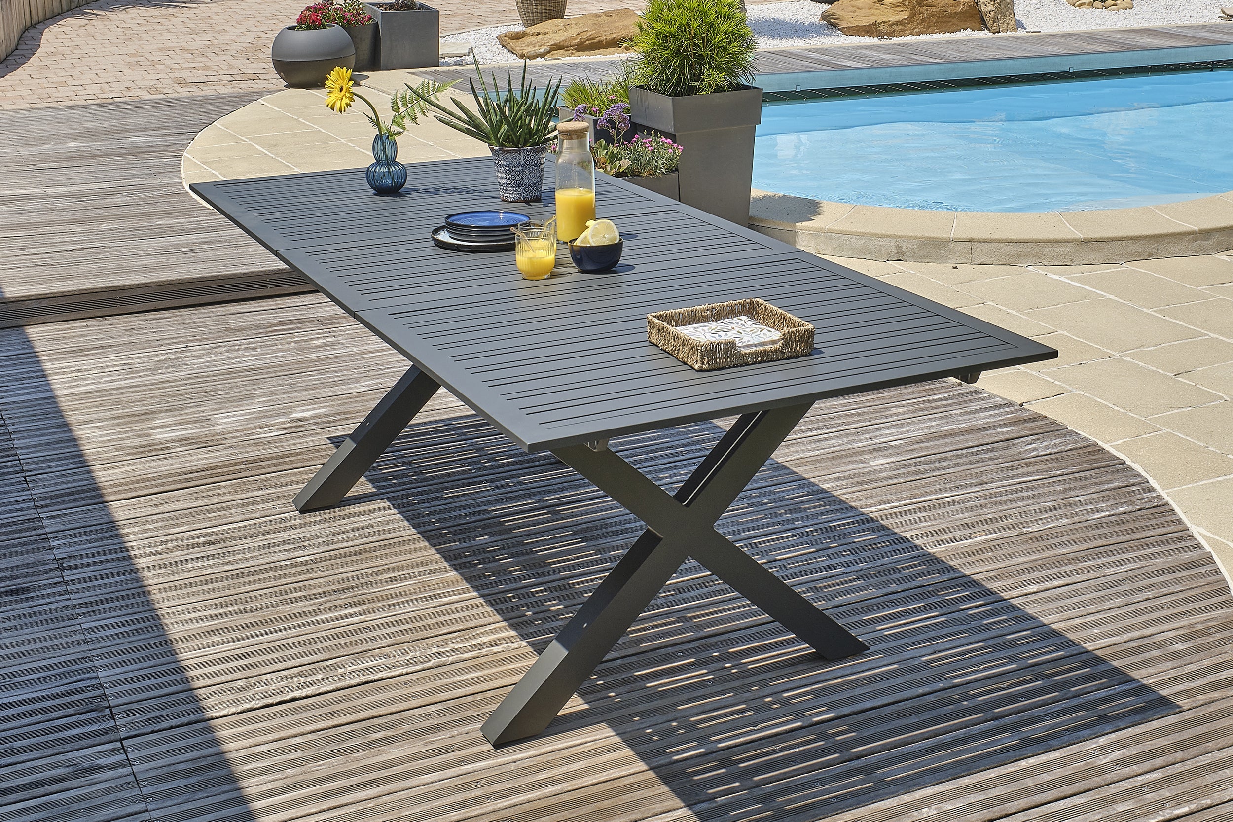 Table Floride en aluminium anthracite - DCB GARDEN - 4