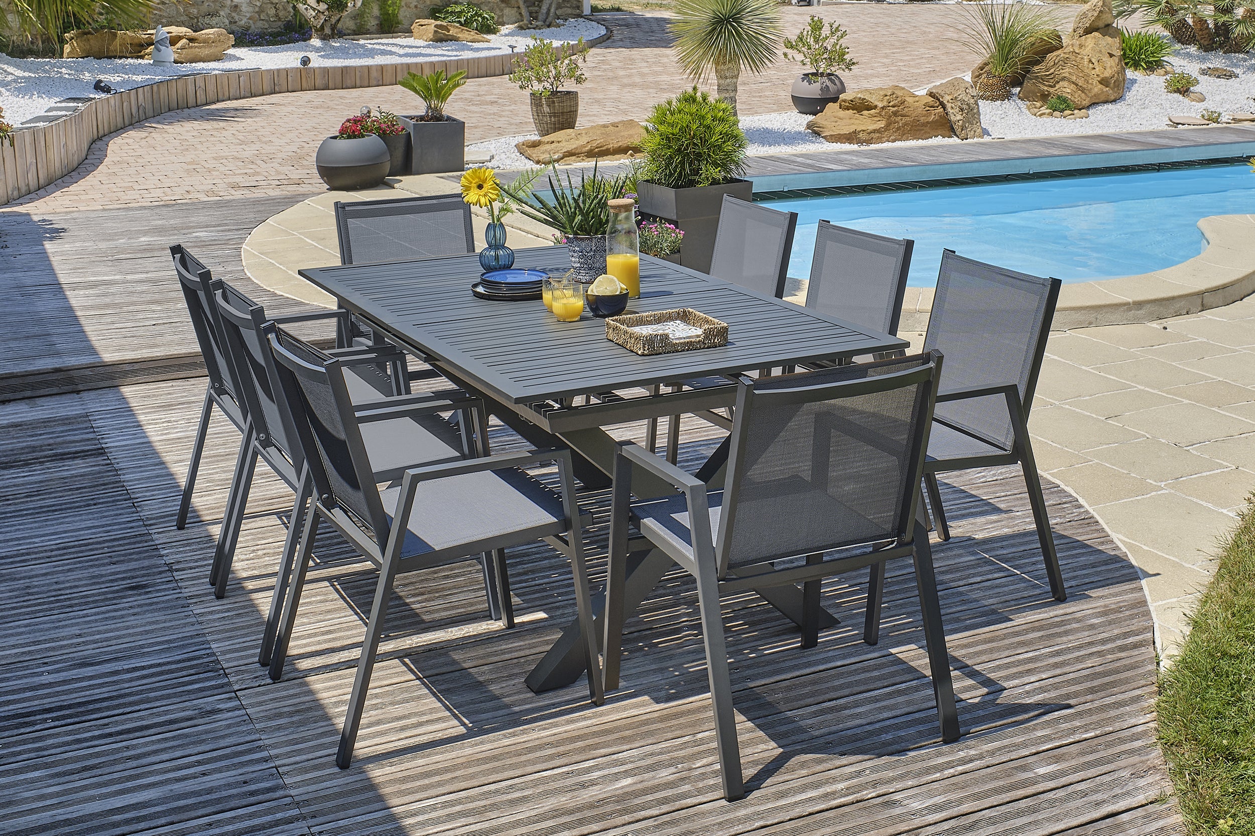Table Floride en aluminium anthracite - DCB GARDEN - 3