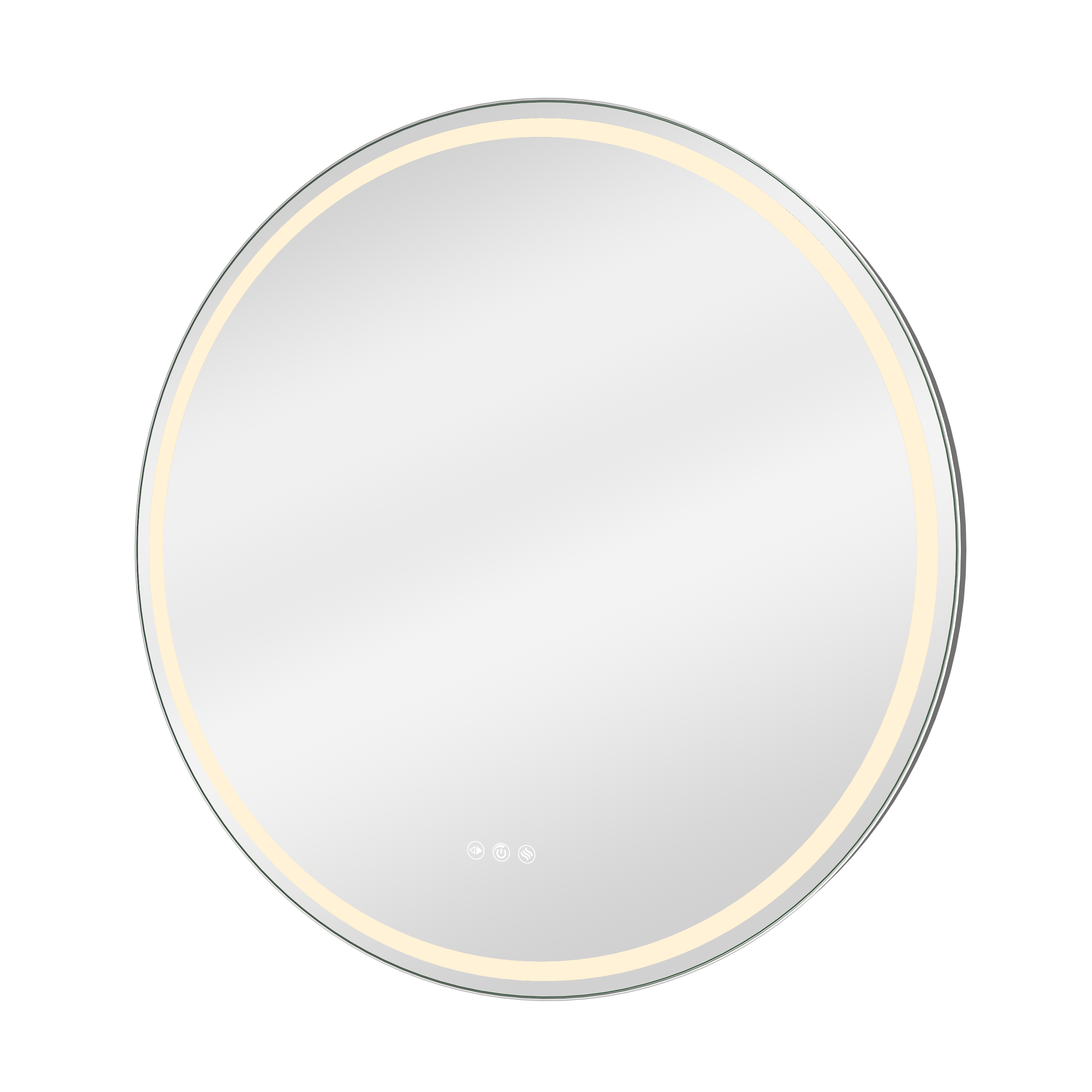 Espejo de baño con luz LED maquillaje,  Remix gris/plata con antivaho, táctil 80cm - 2