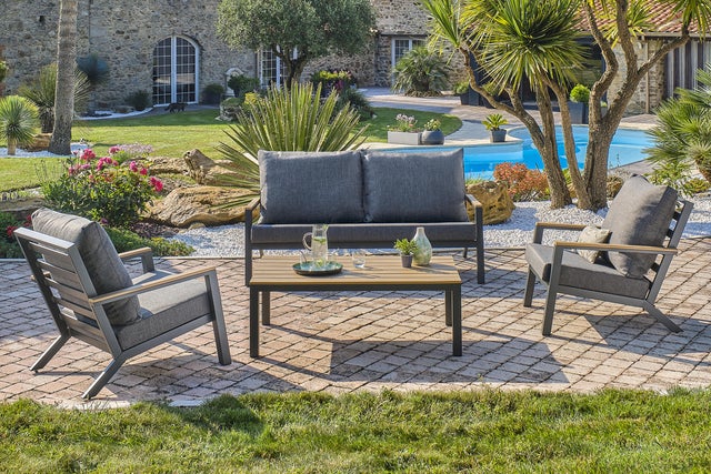 Salon Kommos 5 places anthracite - DCB GARDEN