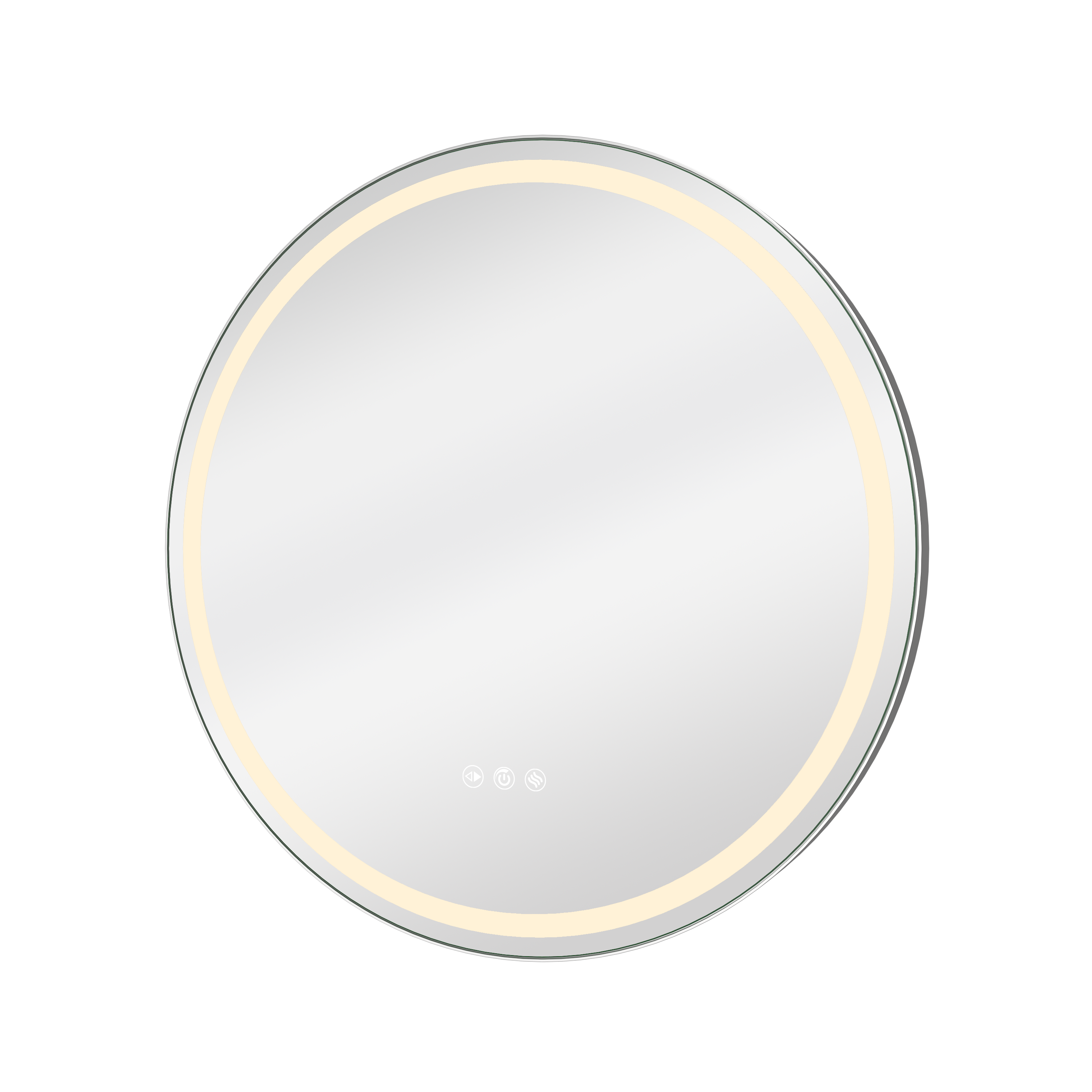 Miroir lumineux rond gris Diam.60 cm Remix, anti-buée, variateur int et couleur - 5