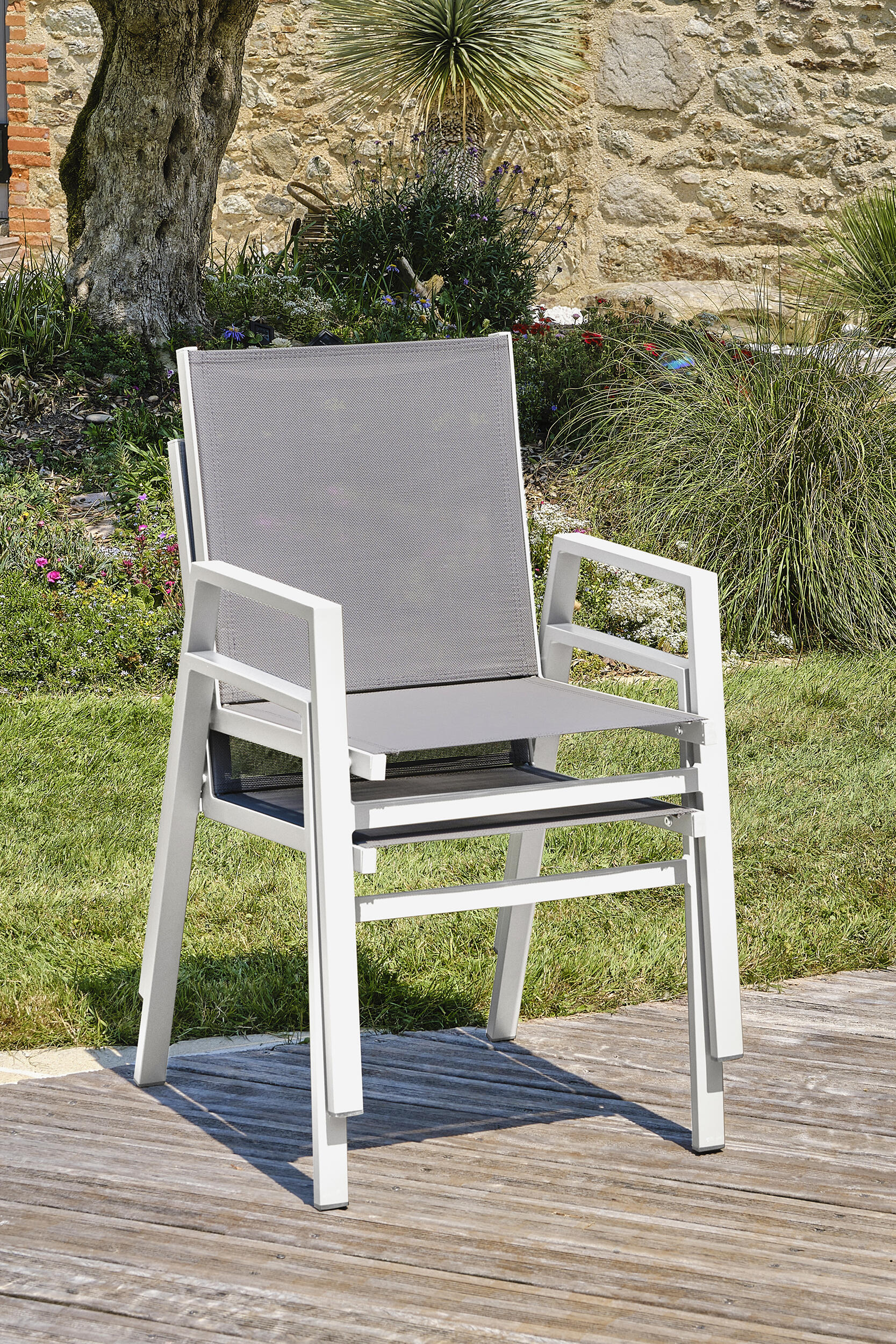 Fauteuil Floride en aluminium blanc - DCB GARDEN - 3
