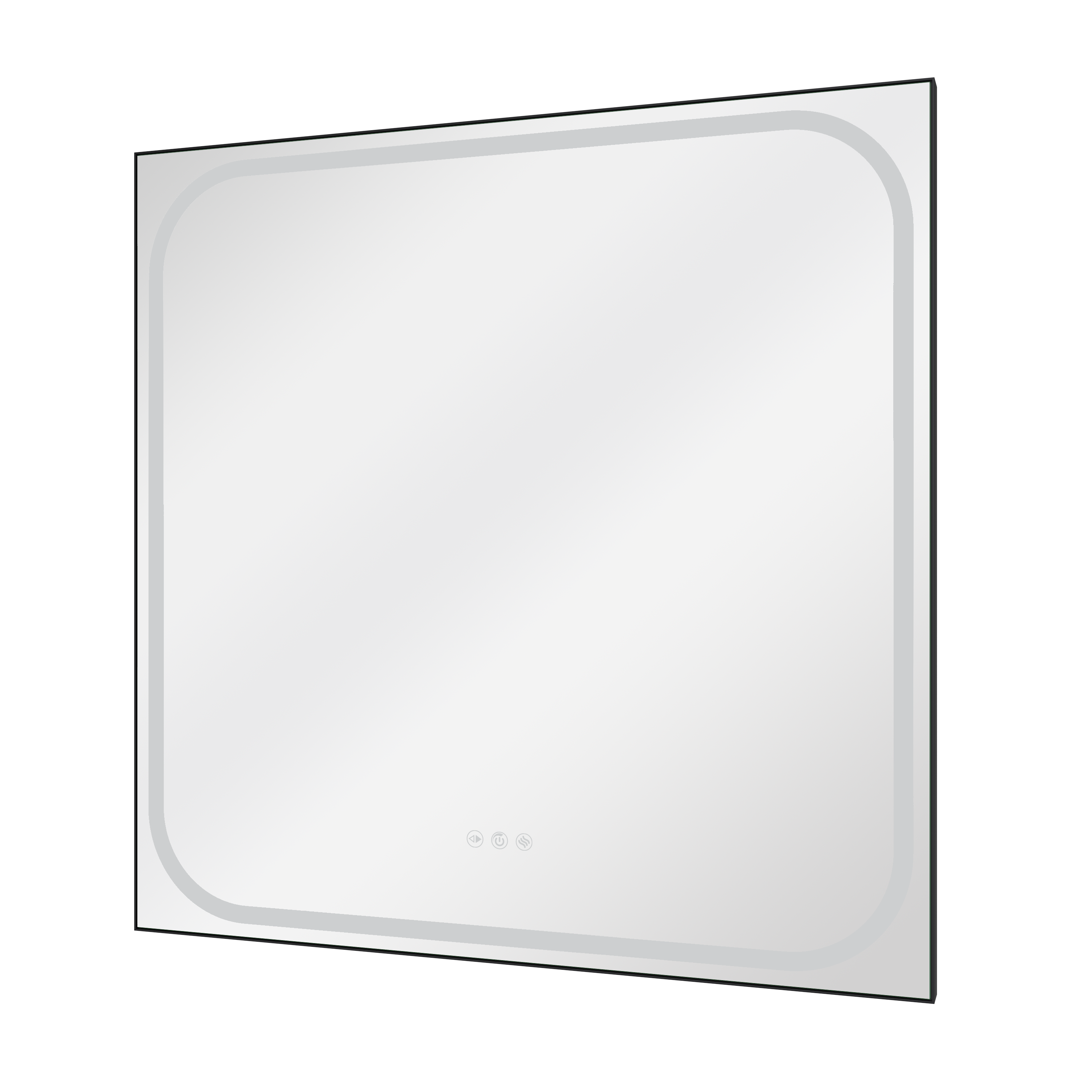 Espejo de baño con luz LED maquillaje,  Remix negro con antivaho, táctil 80x80 cm - 2