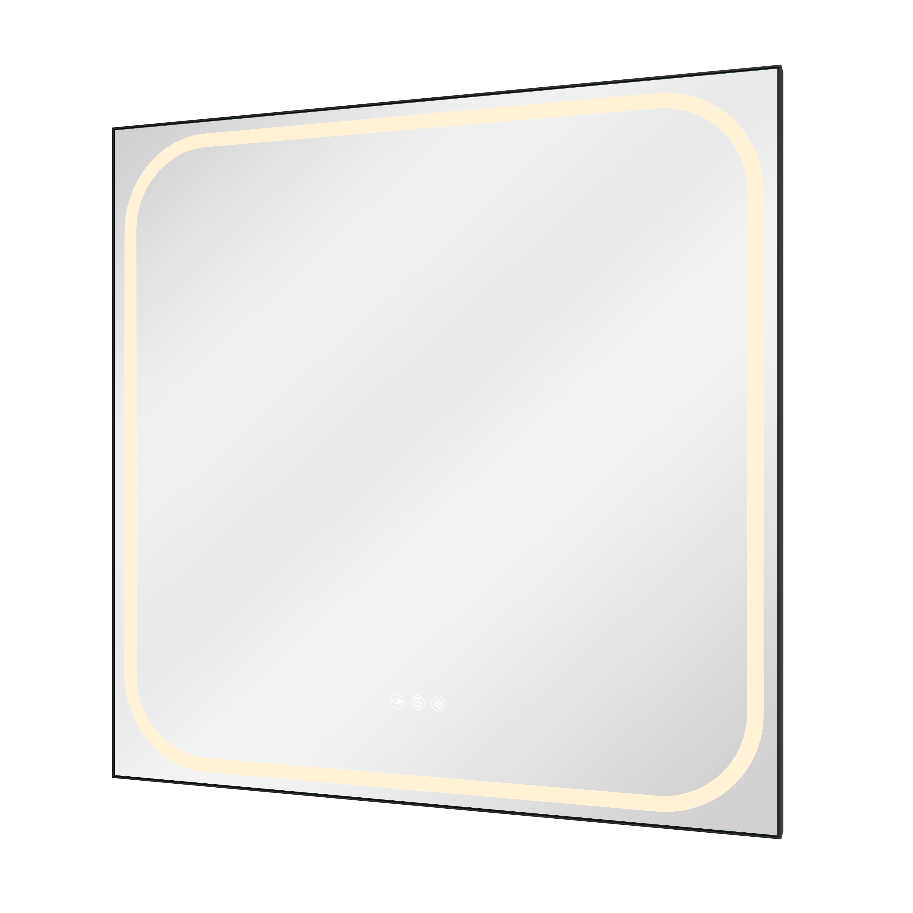 Espejo de baño con luz LED maquillaje,  Remix negro con antivaho, táctil 80x80 cm - 5