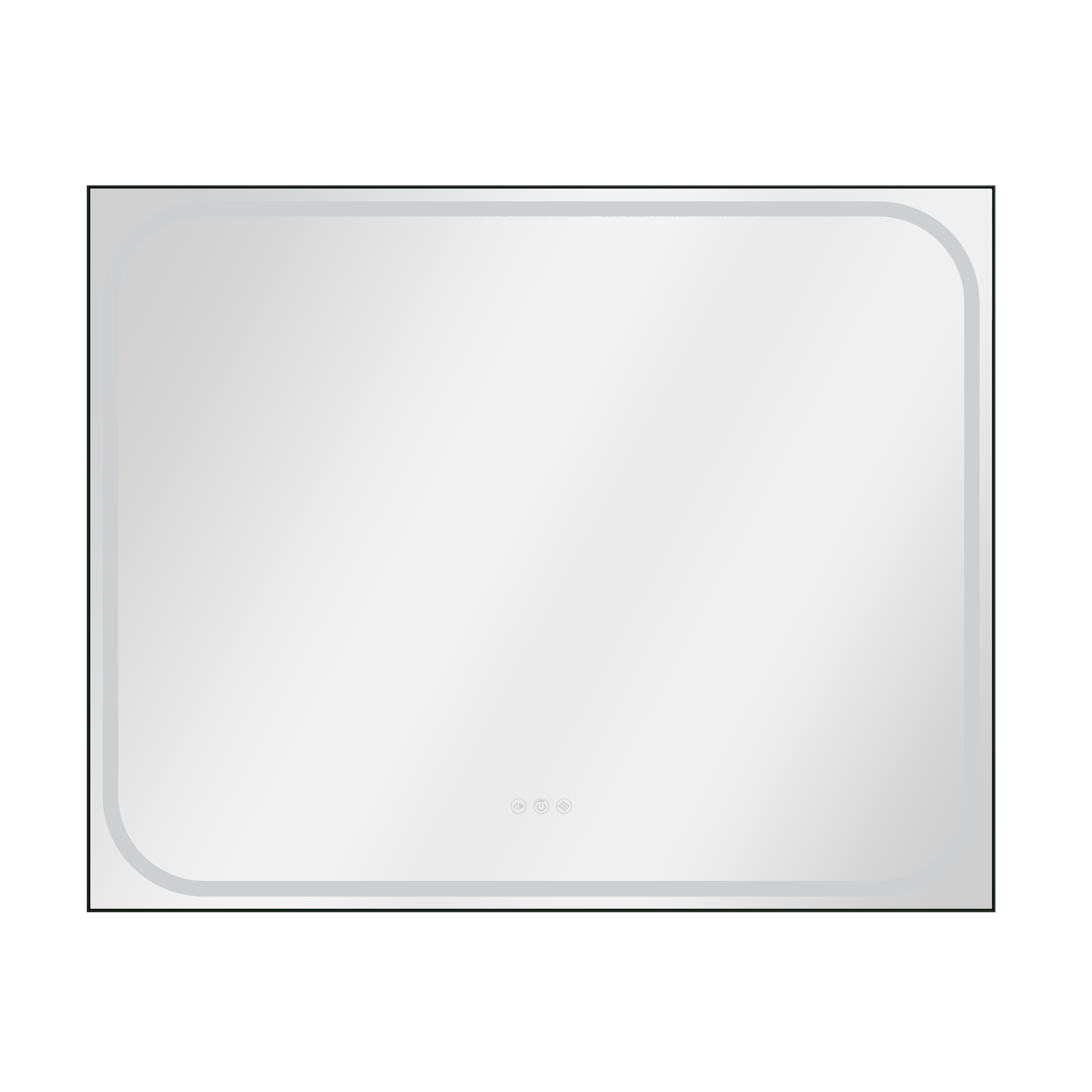 Espejo de baño con luz LED maquillaje,  Remix negro con antivaho, táctil 100x80cm - 6