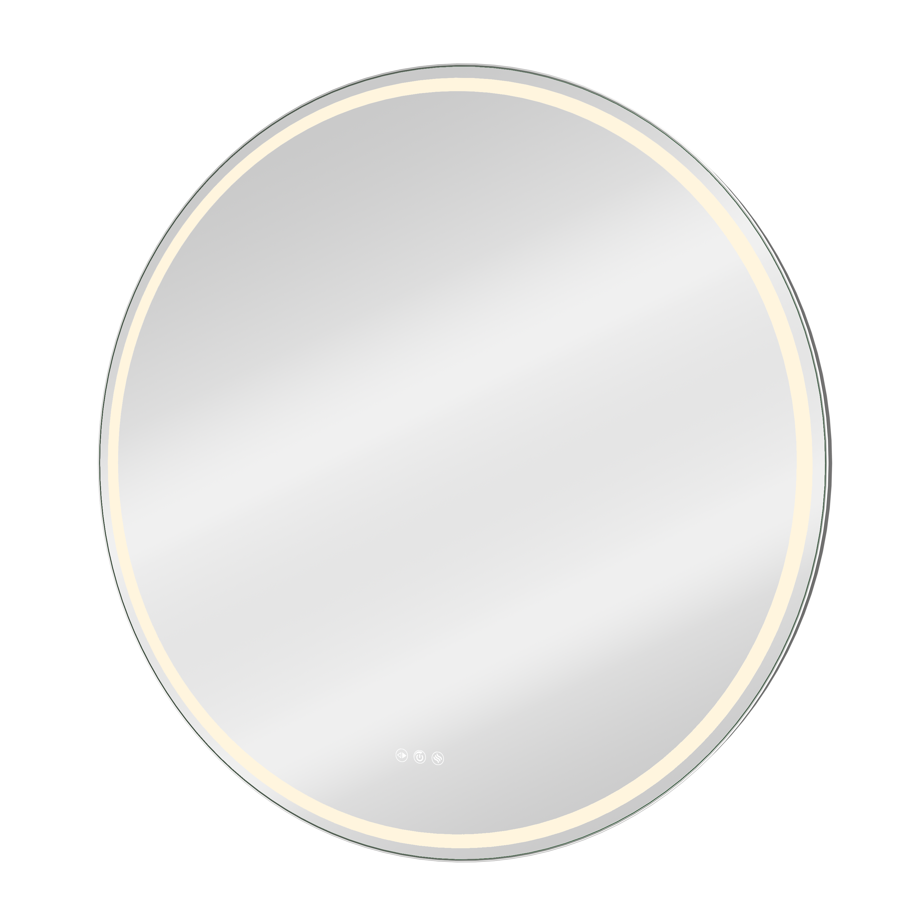 Miroir lumineux rond gris Diam.100 cm Remix, anti-buée, variateur int et couleur - 5