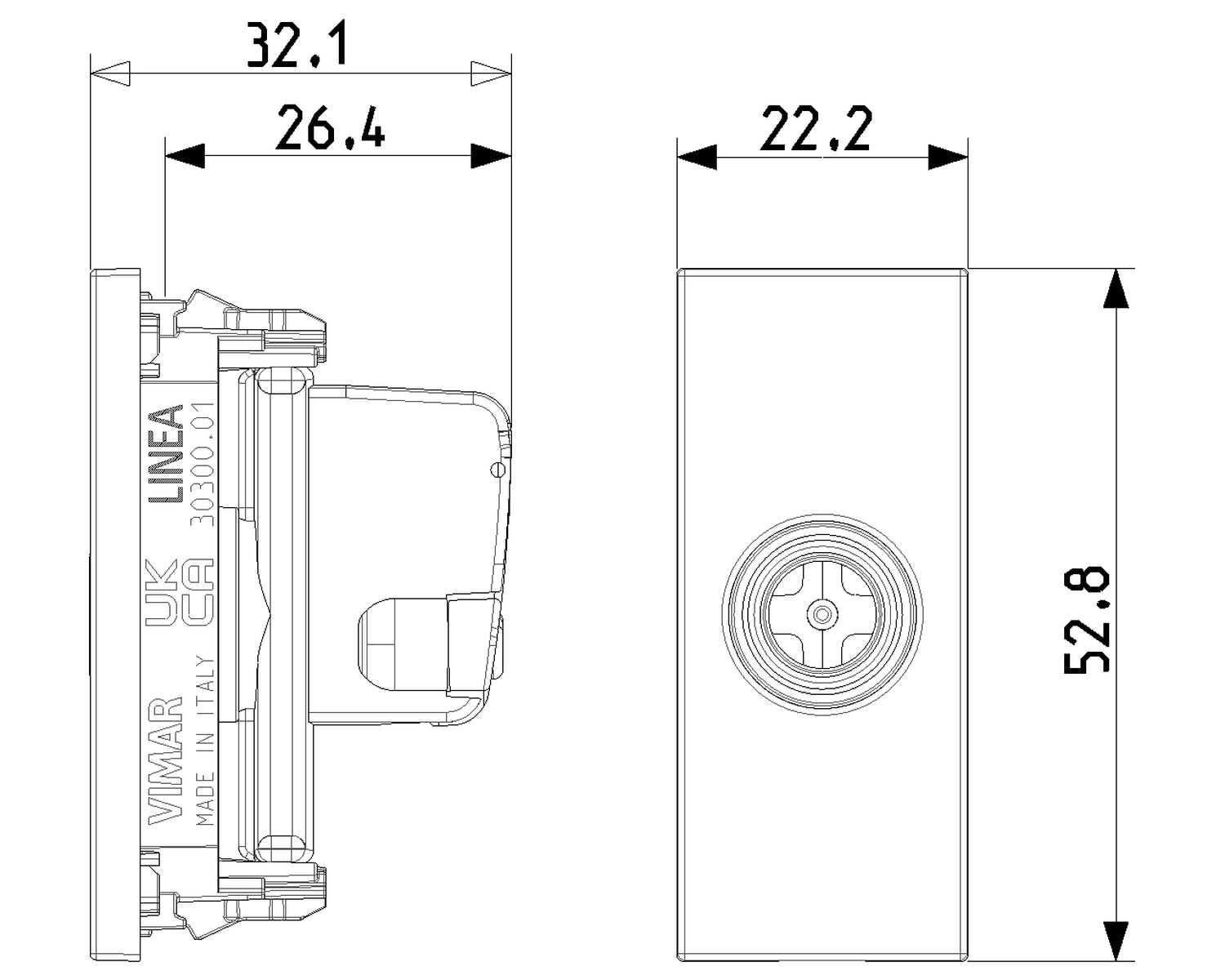 Presa TV diretta  Linea VIMAR , colore nero - 4