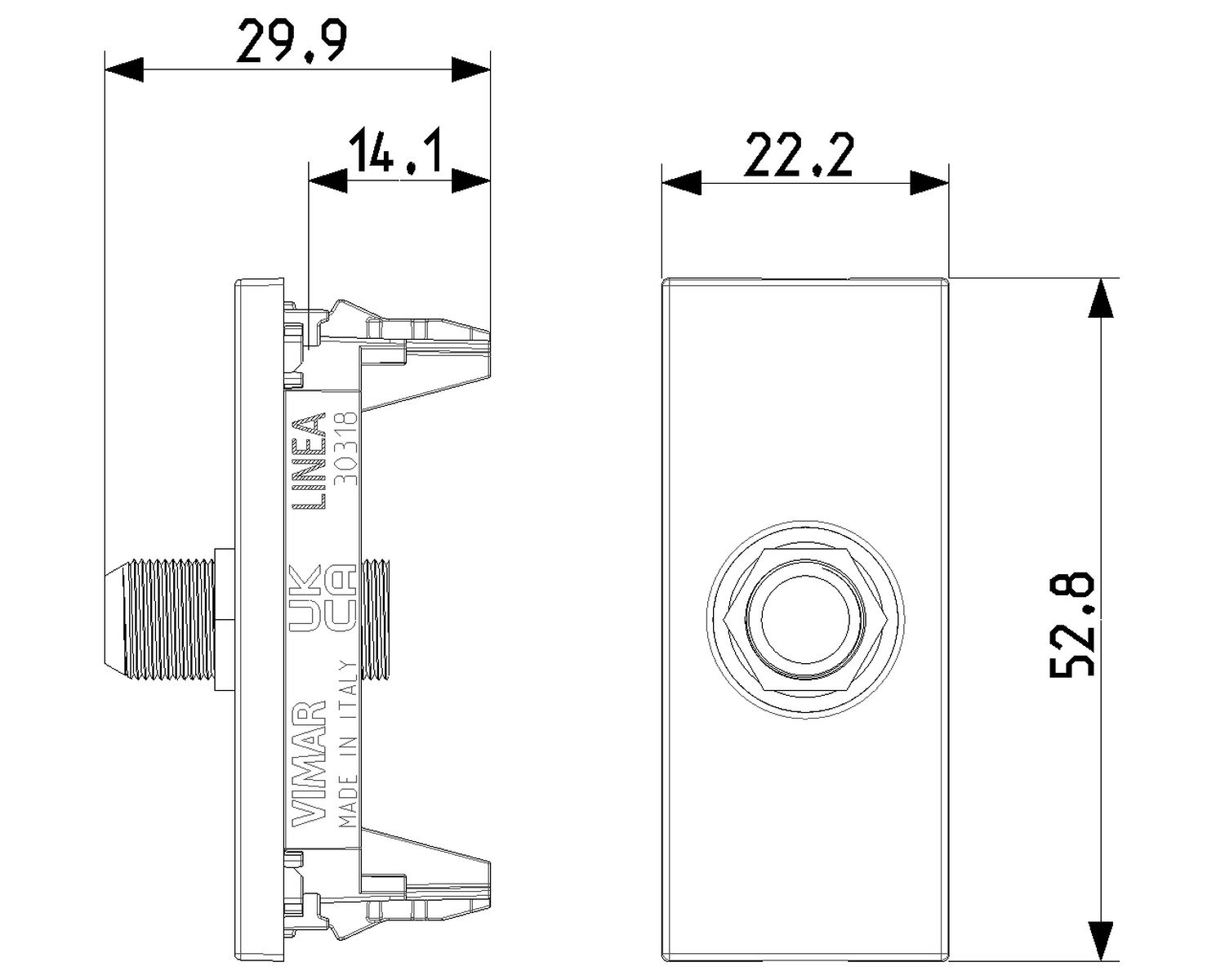 Presa TV coassiale tipo F Linea VIMAR , colore nero - 4