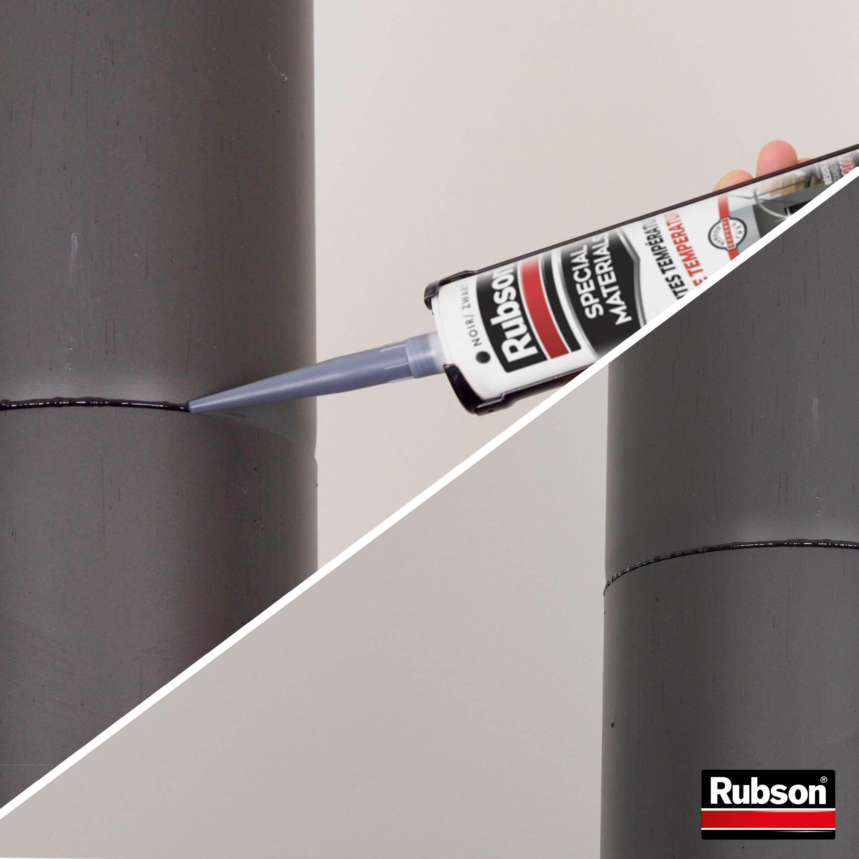 Mastic d'étanchéité Spécial hautes températures RUBSON noir, 280 ml - 3