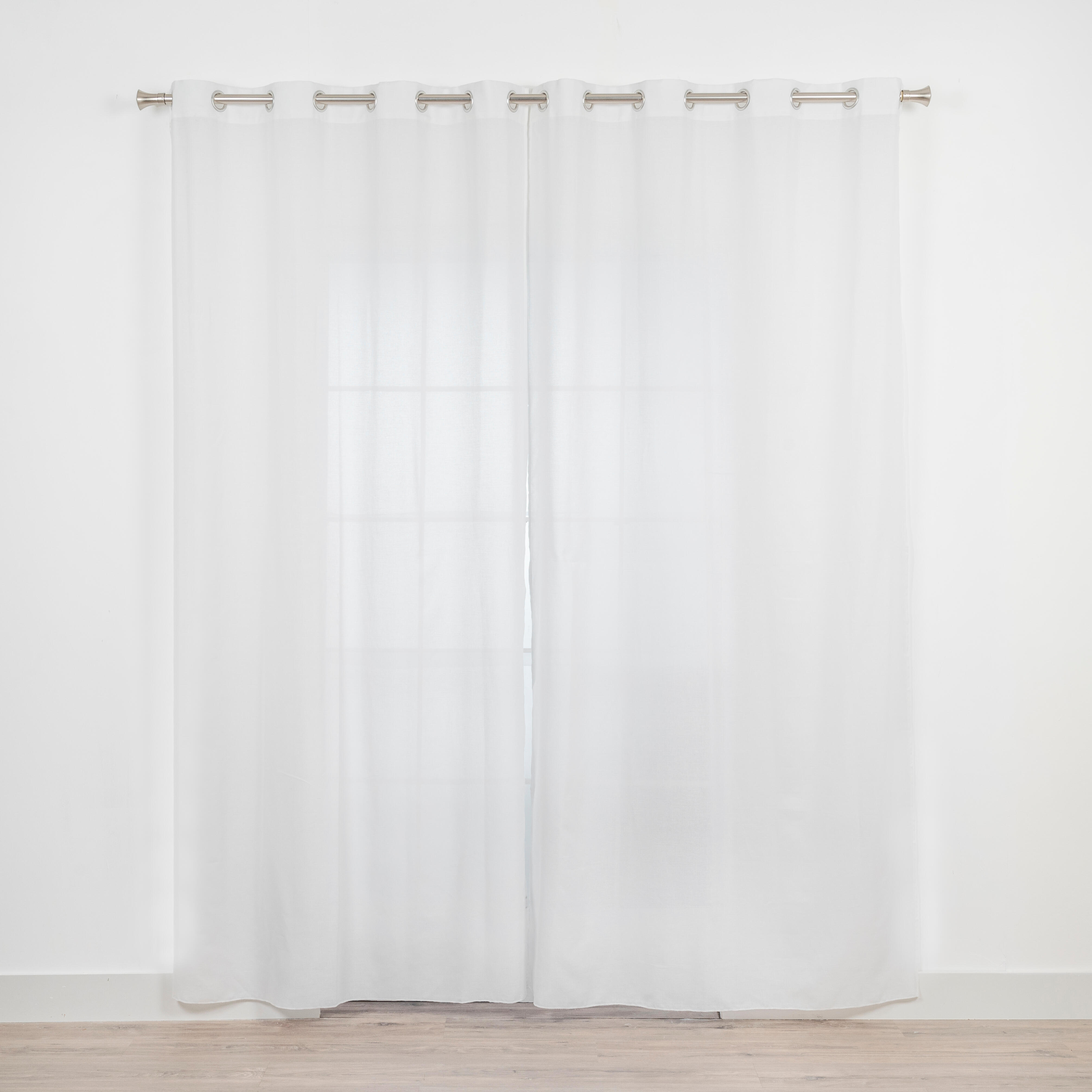Visillo ollaos Ayden poliéster lino liso blanco INSPIRE de 140x270cm. Incluye cinta termoadhesiva - 6