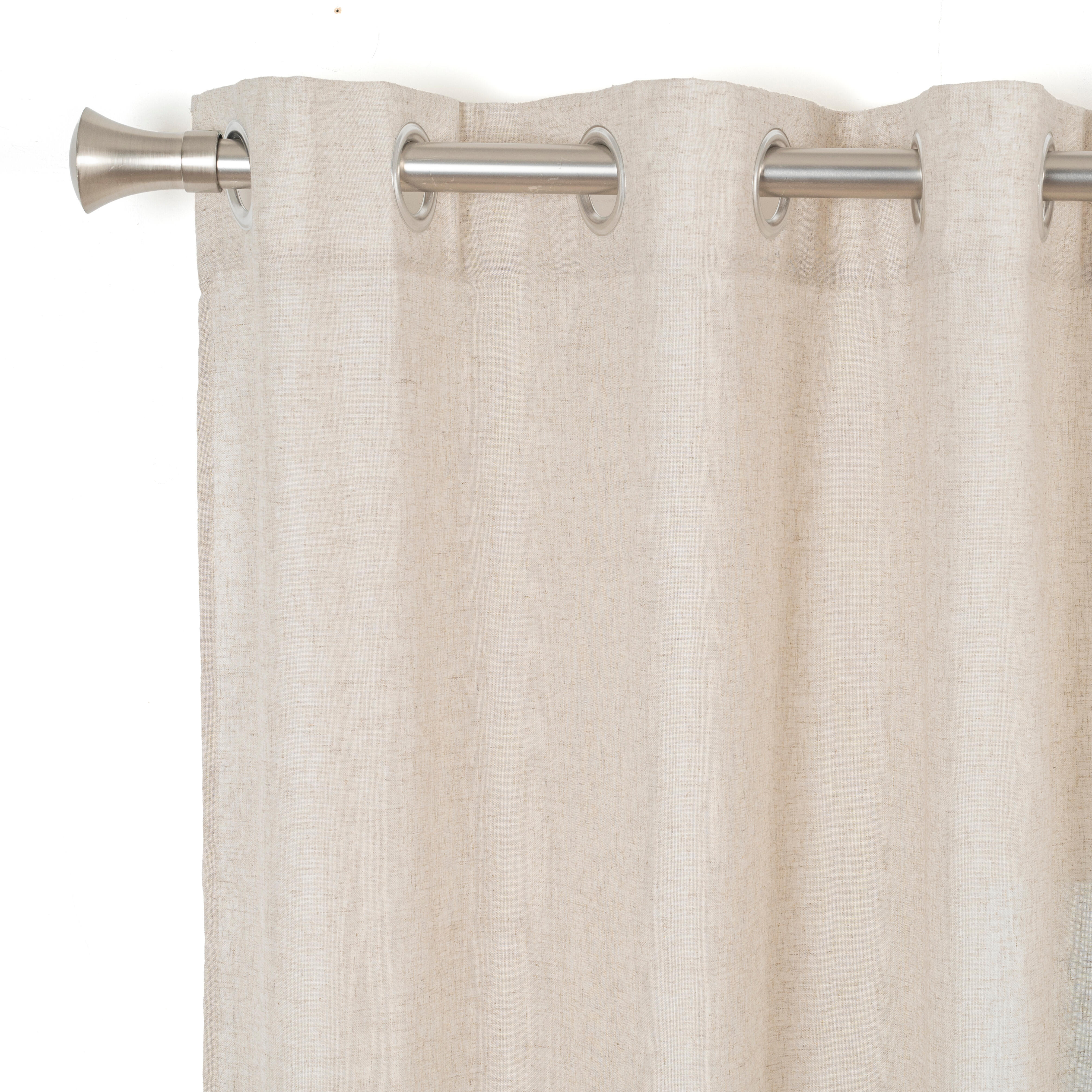 Visillo ollaos ayden algodón inspire liso beige lino de 140x270cm