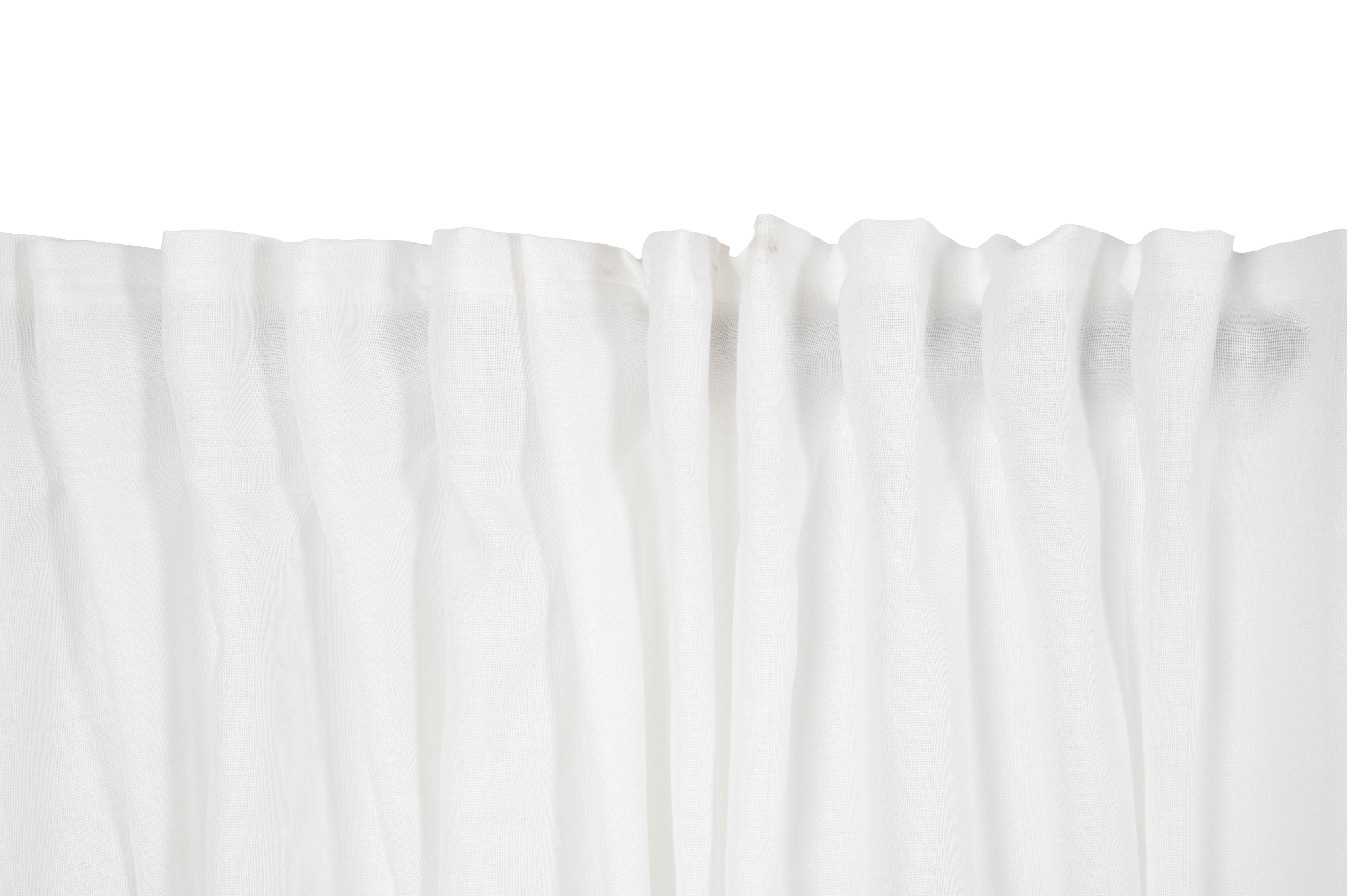 Visillo  cinta y trabilla Ayden lino y poliéster INSPIRE liso blanco 400x270cm - 6