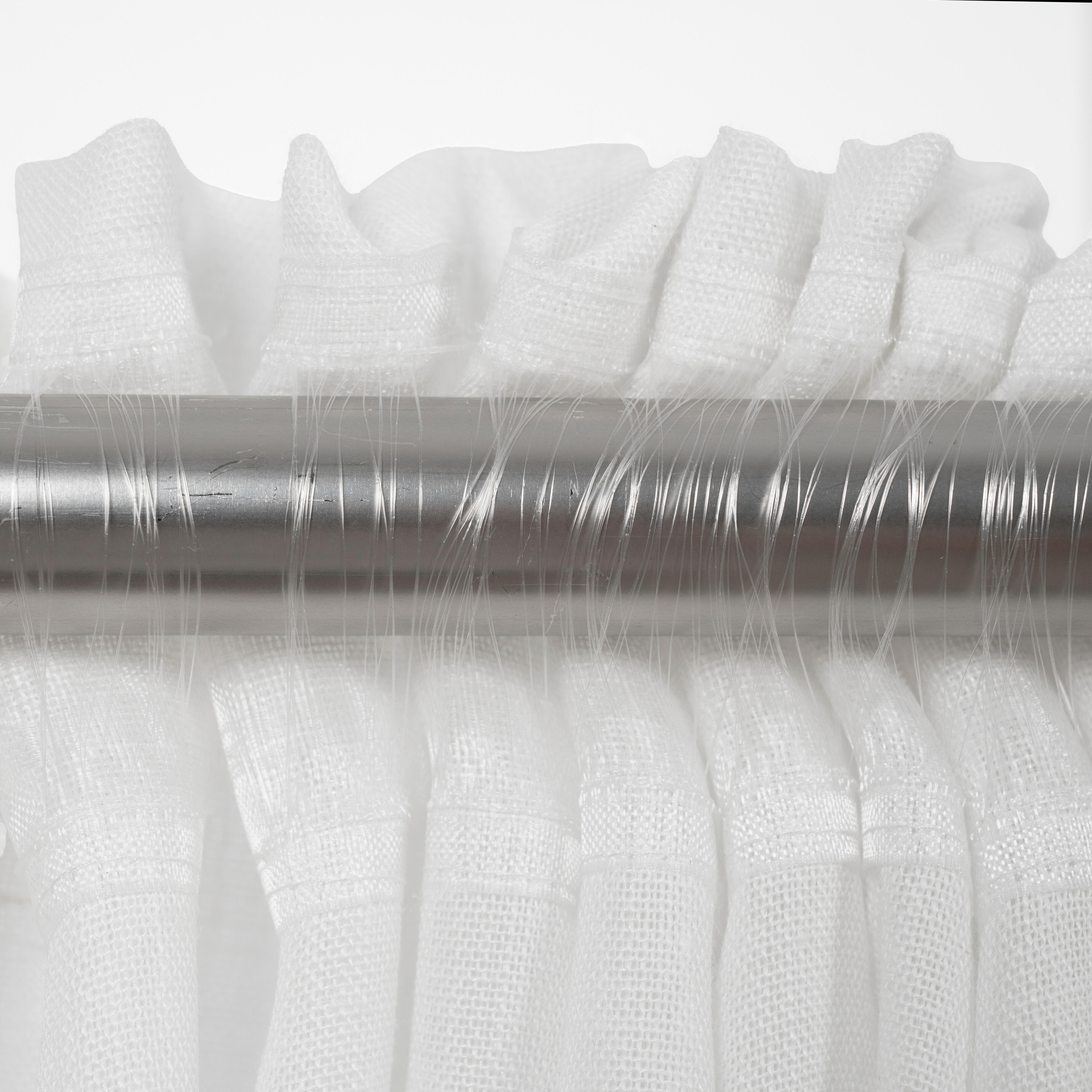 Visillo  cinta y trabilla Ayden lino y poliéster INSPIRE liso blanco 400x270cm - 8