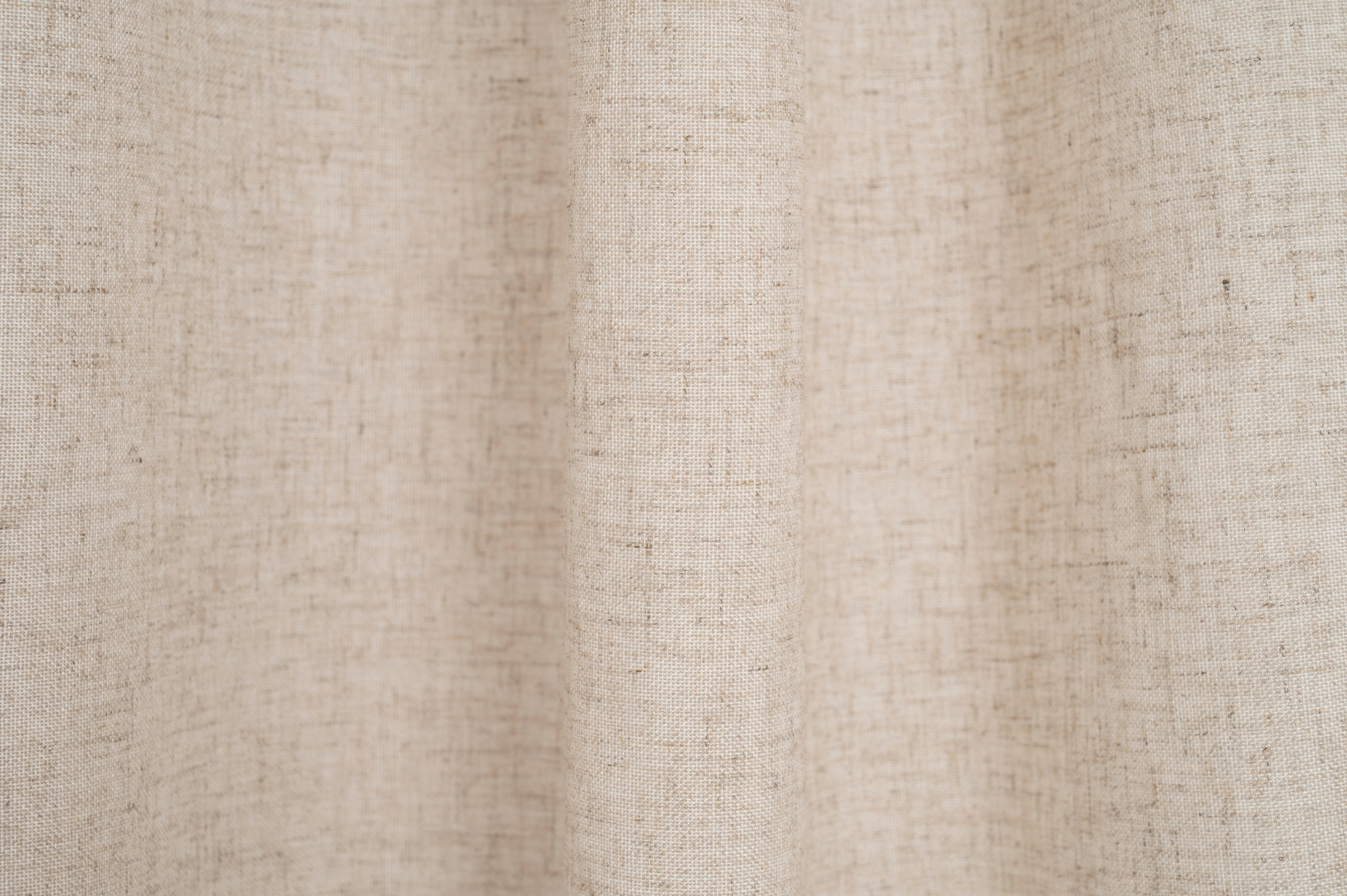 Visillo cinta fruncida, trabillas Ayden poliéster lino liso beige natural INSPIRE de 200x270cm. Incluye cinta termoadhesiva - 4