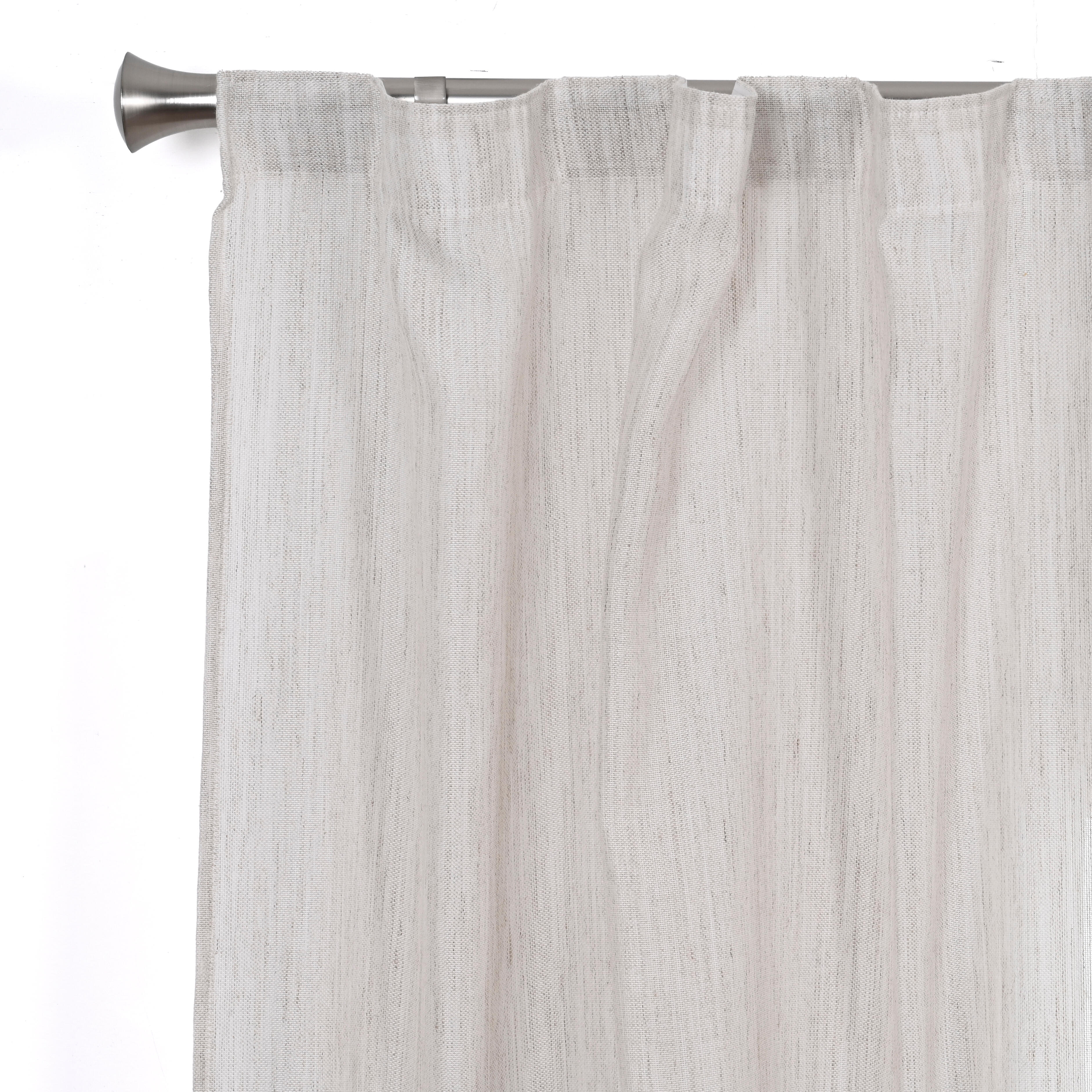 Visillo cinta frunce, trabillas zoe liso beige de 140x270cm