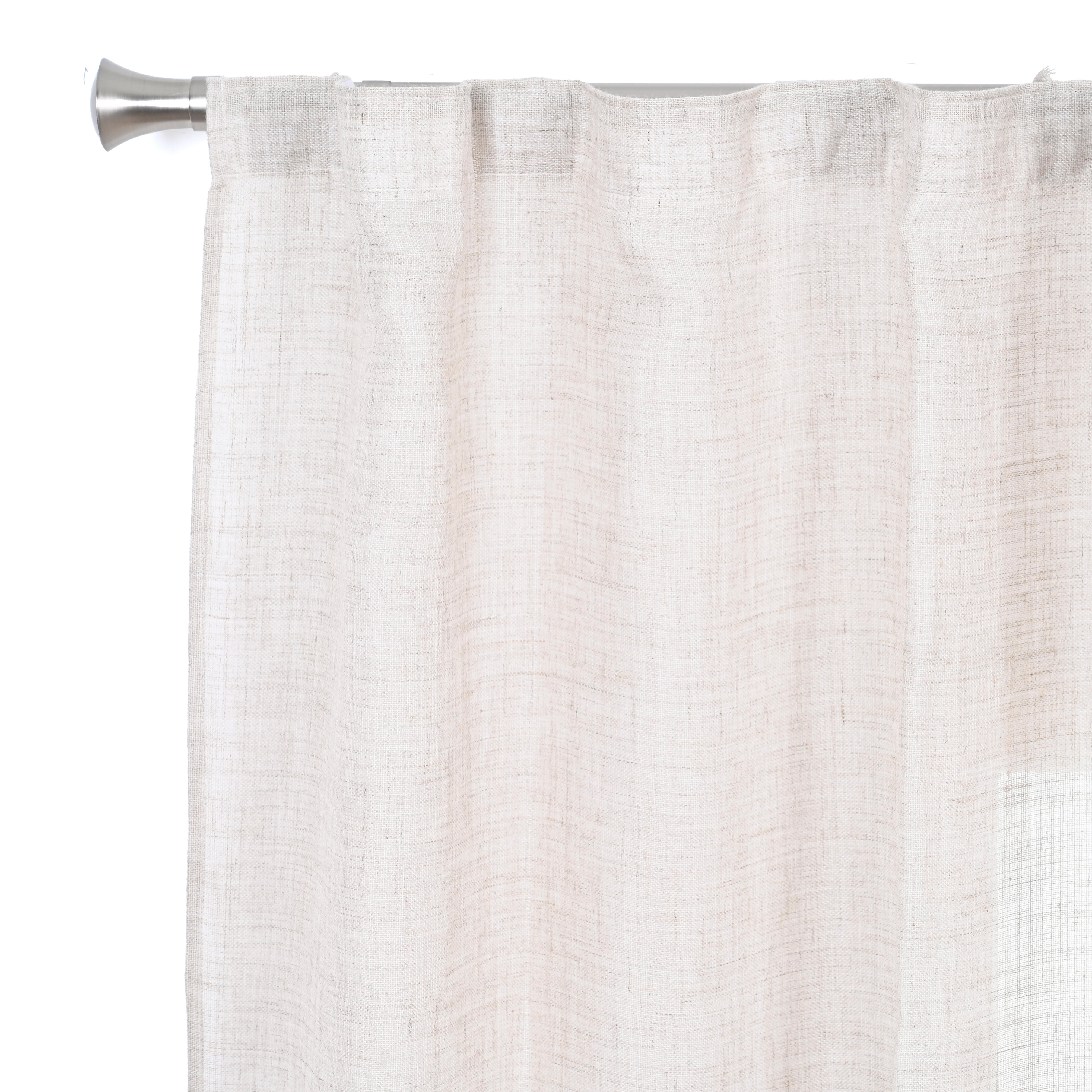 Visillo cinta frunce, trabillas zoe liso lino de 140x270cm