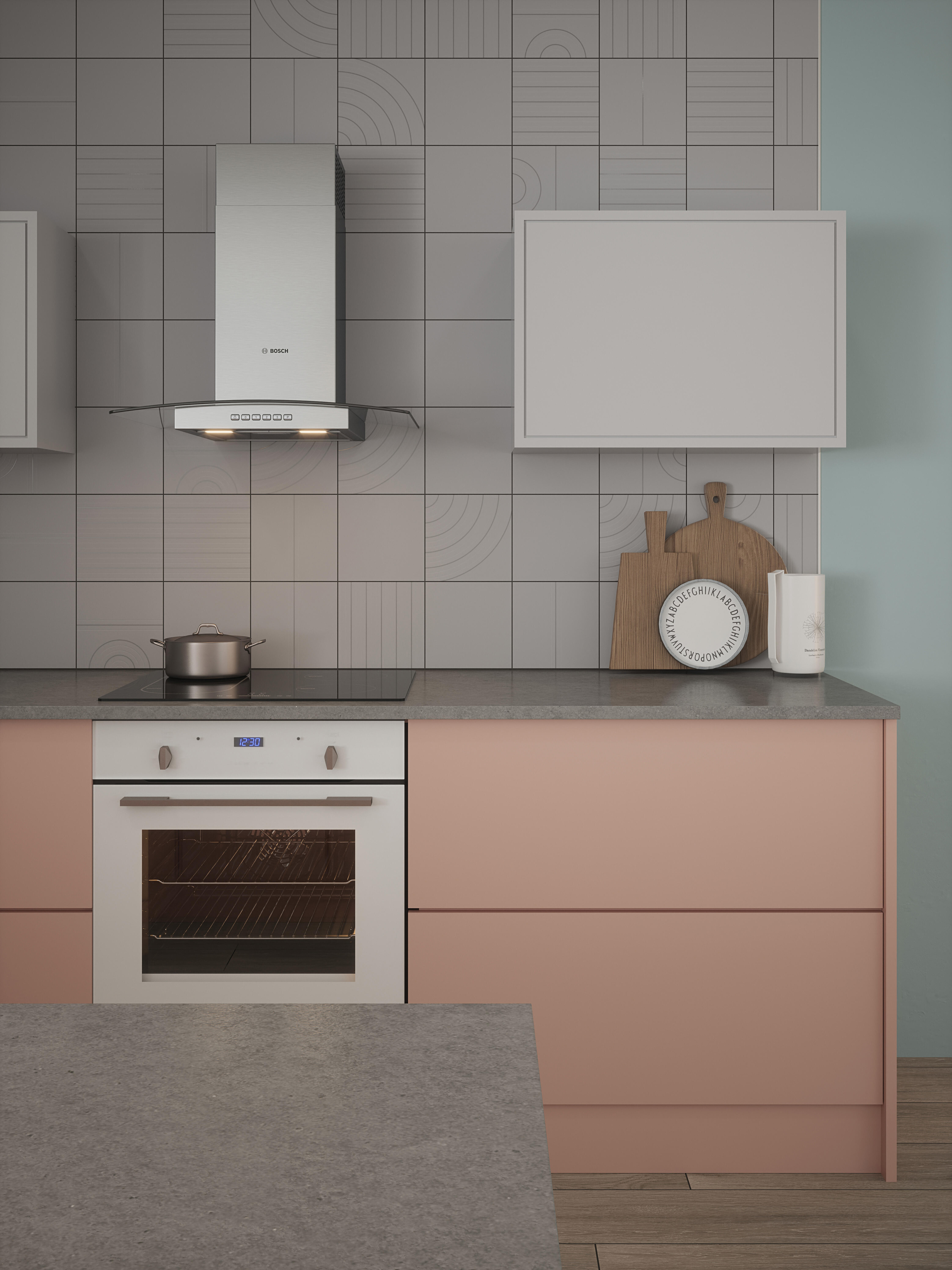 Carrelage mur intérieur effet patchwork gris Cercle l.15 x L.15 cm x Ep.6.5 mm - 5