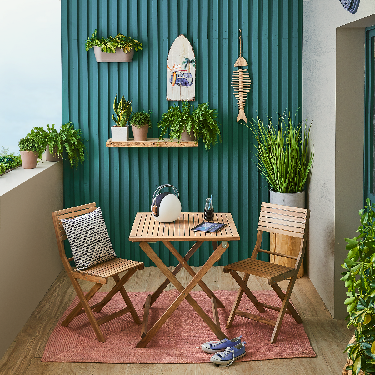 Mesa de madeira NATERIAL SOLIS ORIGAMI 70X70CM ACACIA - 13