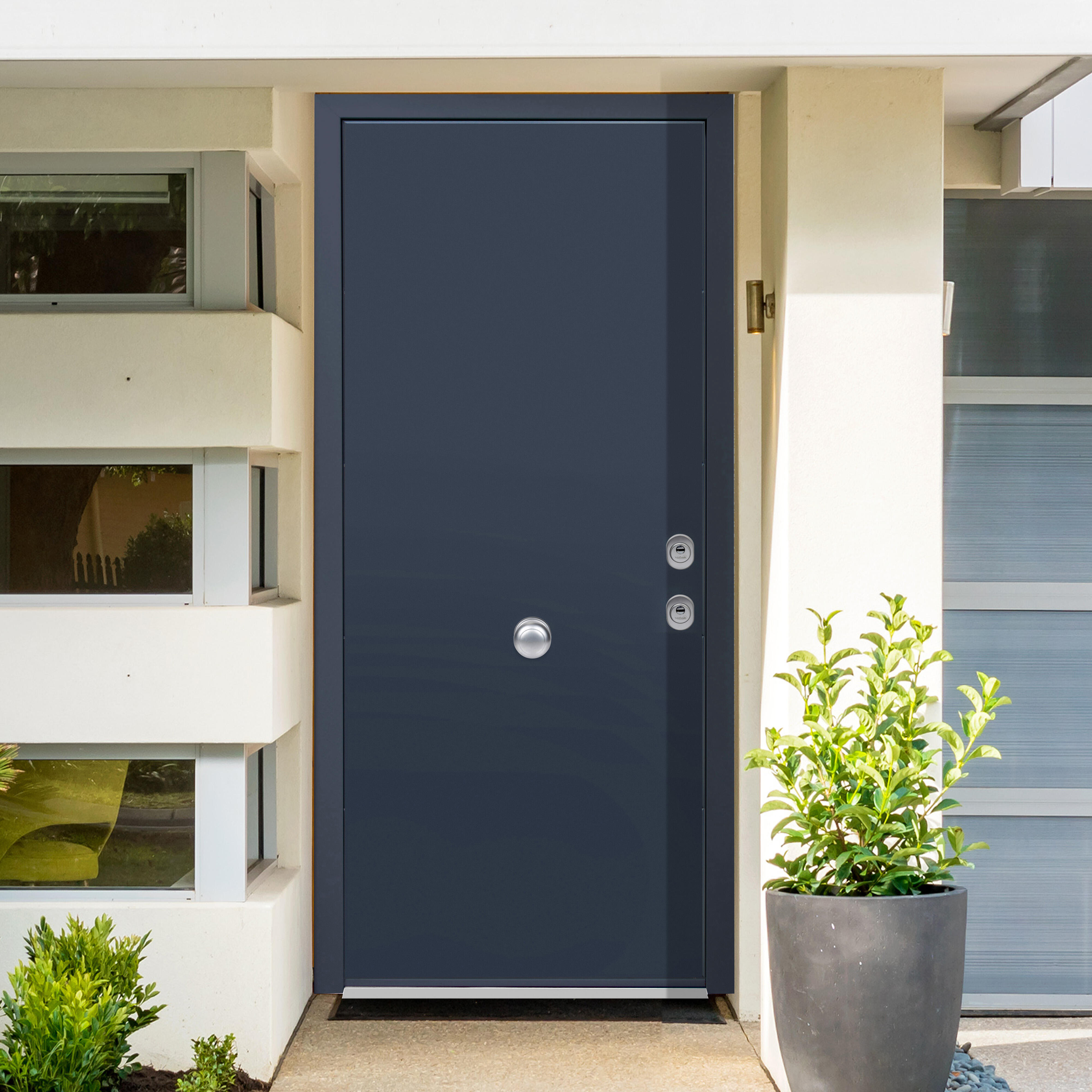 Puerta entrada acorazada silver 2.0 izquierda gris 7016/blanco de 208x90.3 cm