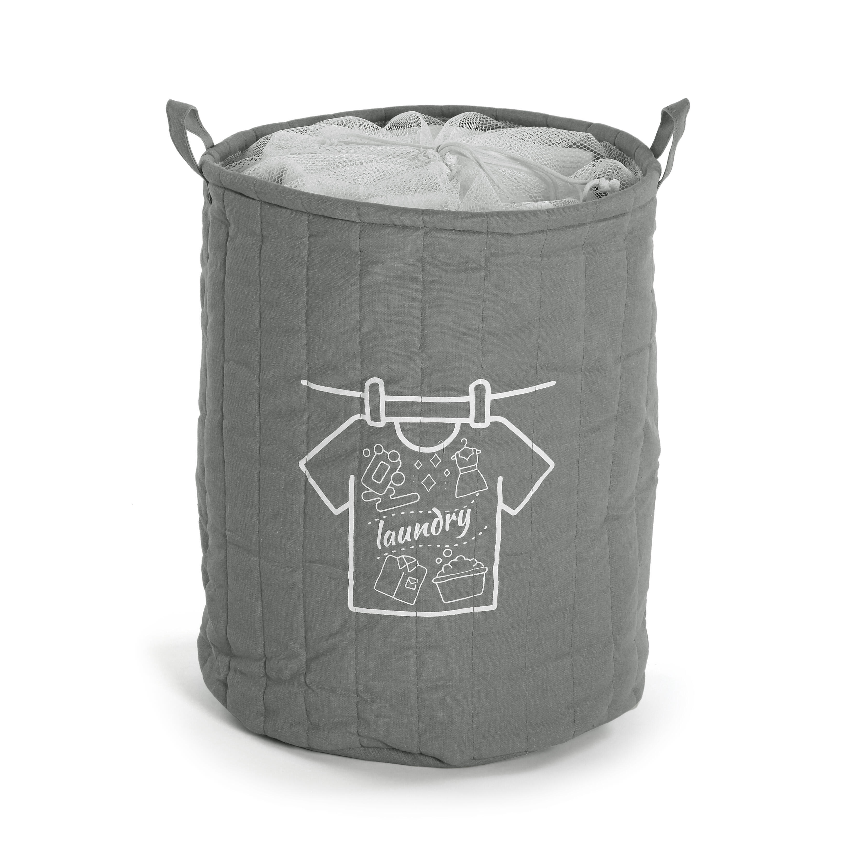 Cesto de ropa gris / plata 50 l