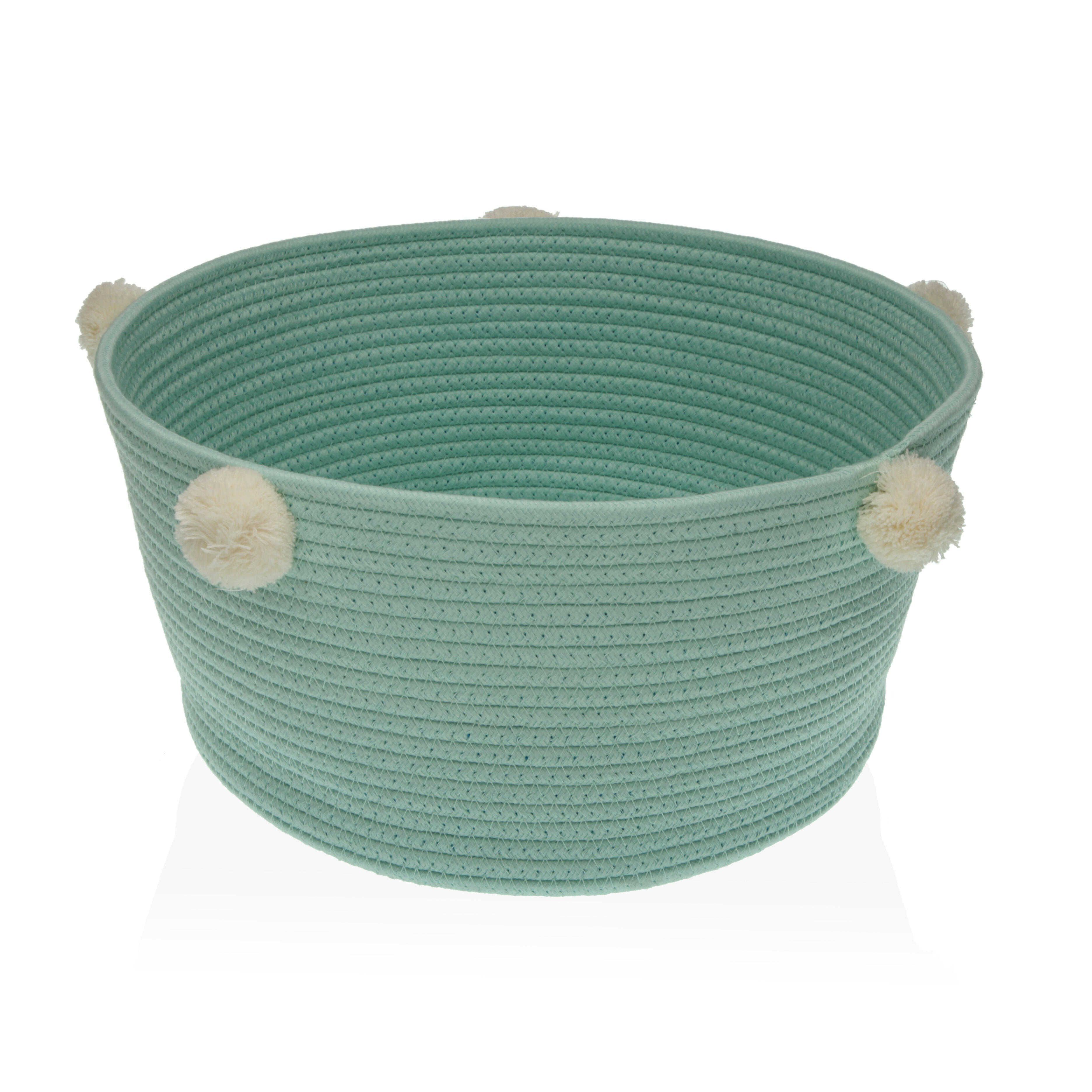 Cesta de algodón verde 17x14x10cm
