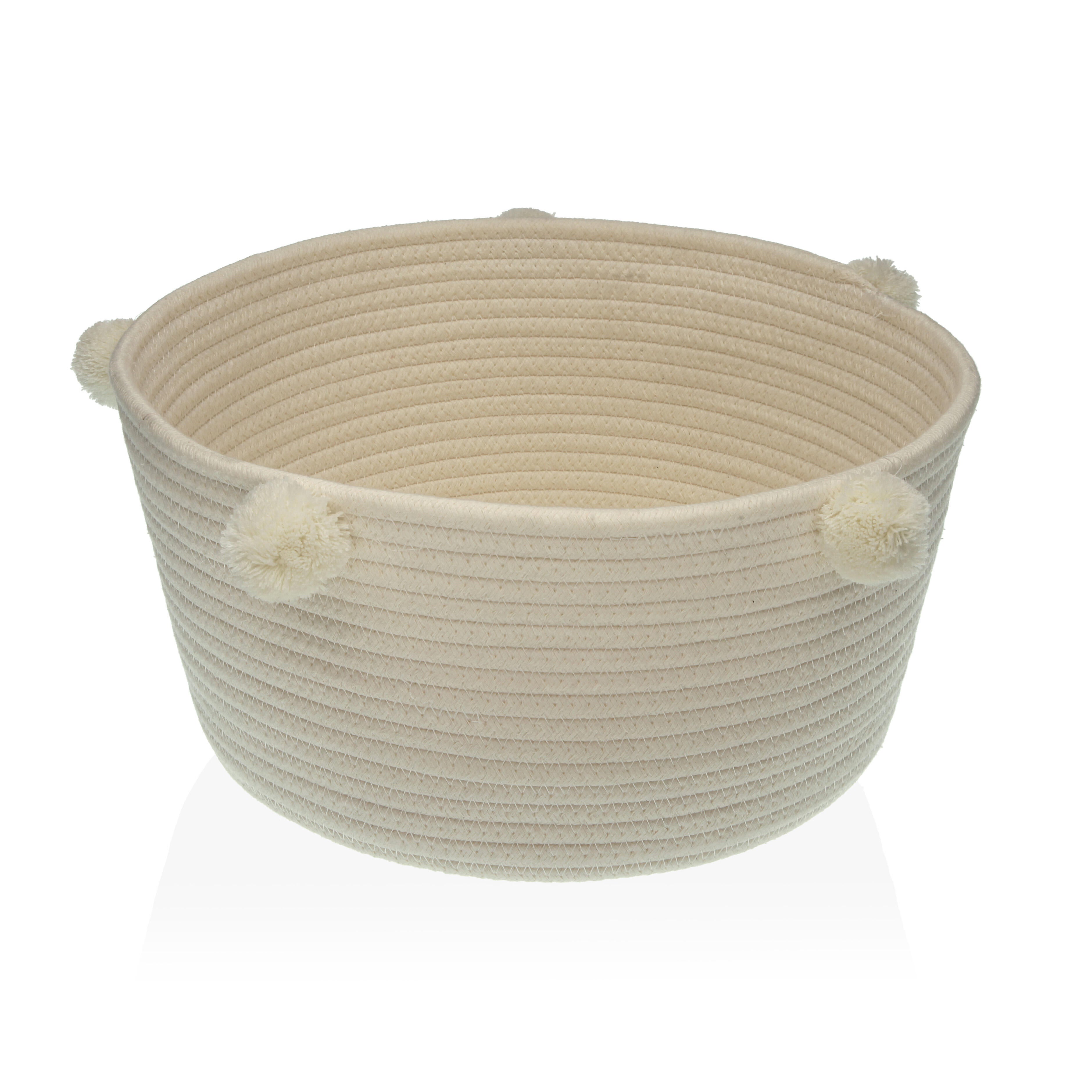 Cesta de algodón blanco 23x25x21cm