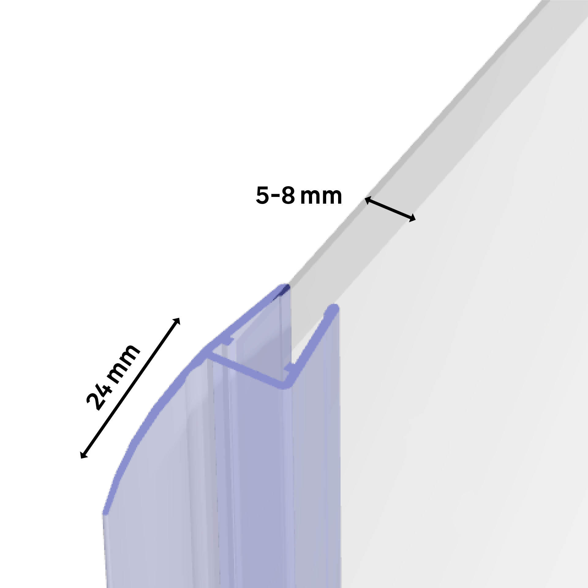 Perfil de borracha JUNTA RETANGULAR L TRANSPARENTE - 6