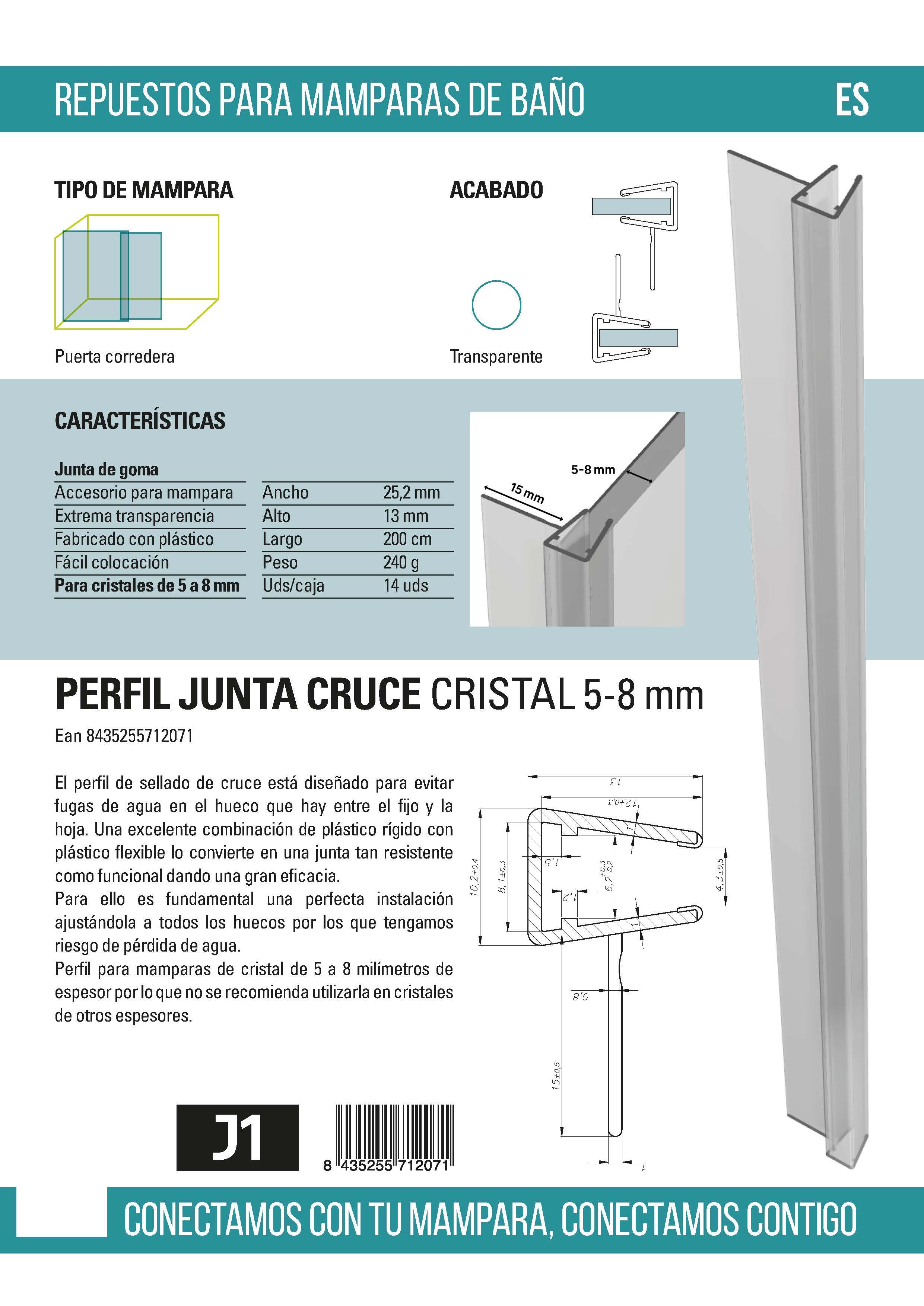Perfil de borracha JUNTA DE CRUZ TRANSPARENTE - 7
