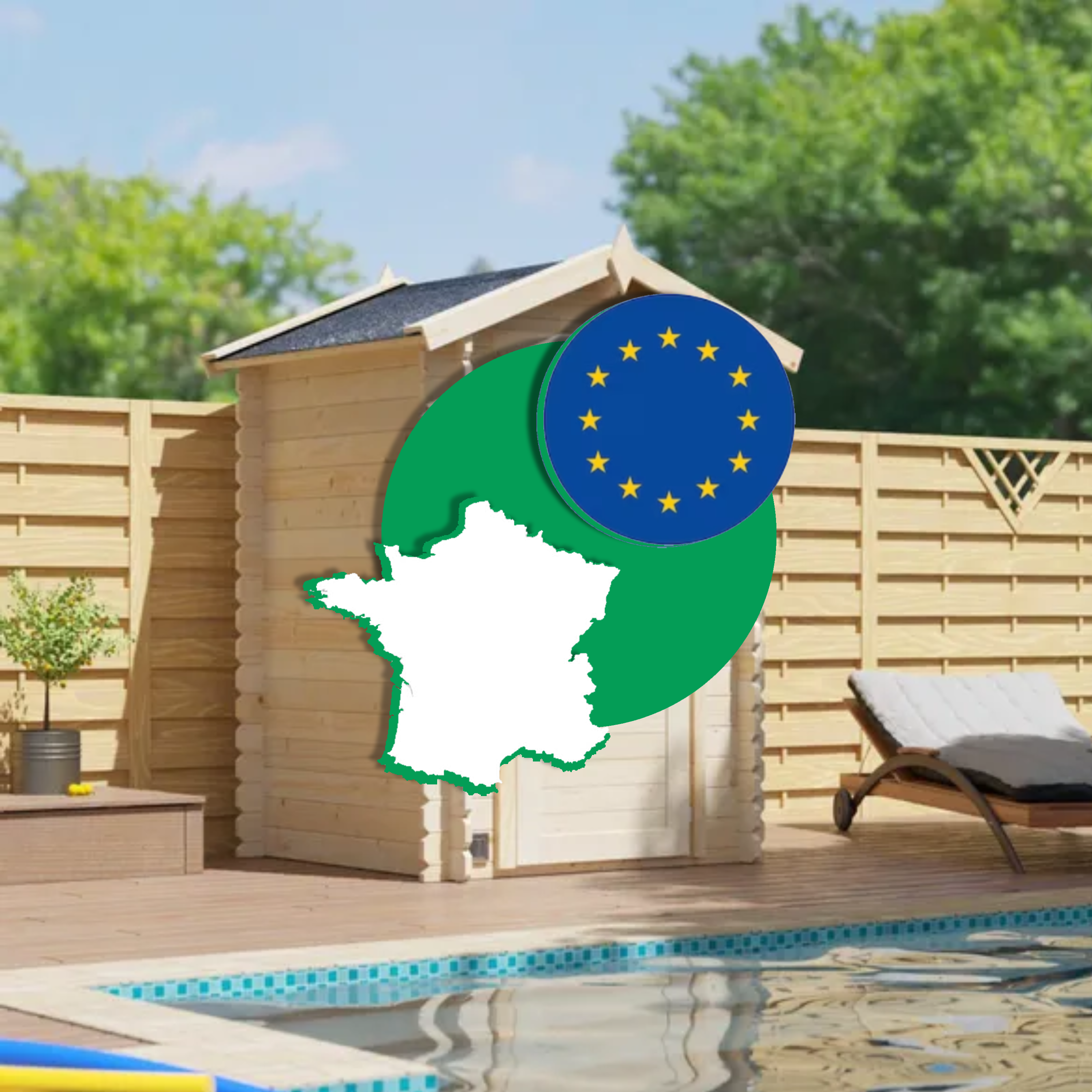 Armoire de jardin bois Theo, CERLAND, l.130 x H.200 x P.69 cm, naturel