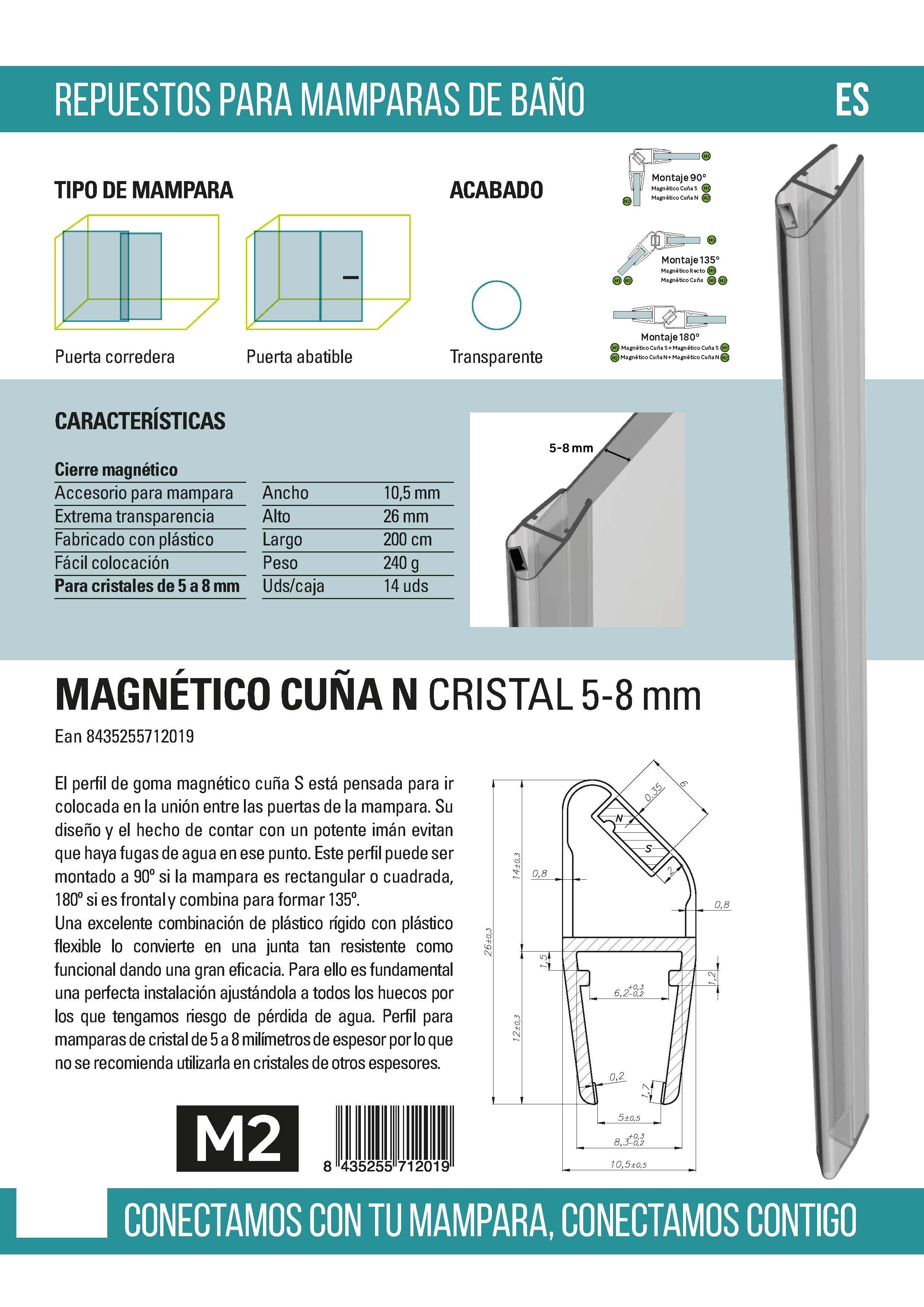 Perfil de borracha MAGNETICO CUNHA N TRANSPARENTE - 7