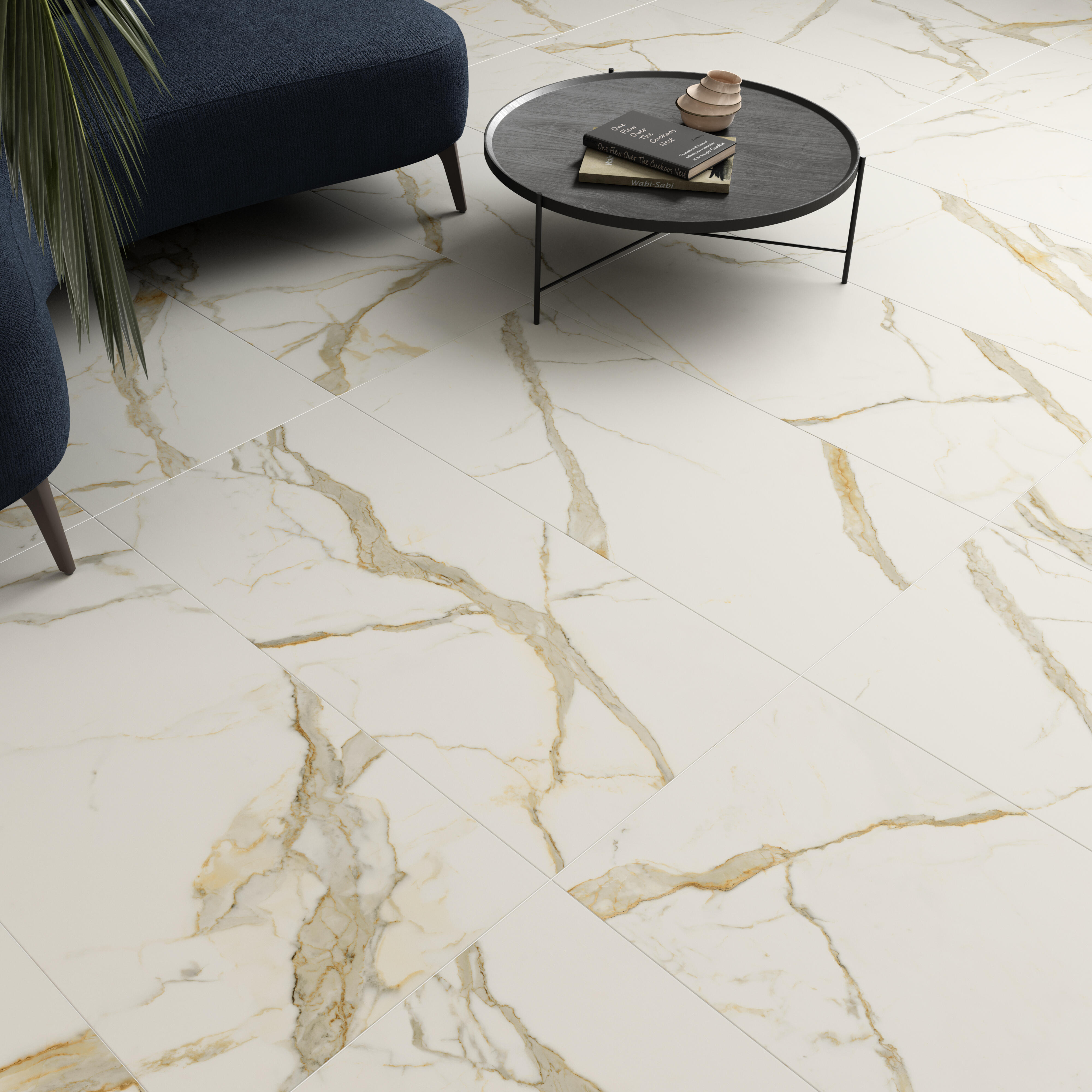 Carrelage sol intérieur / mur intérieur effet marbre oro satin Murano l.60 x L.1 - 6