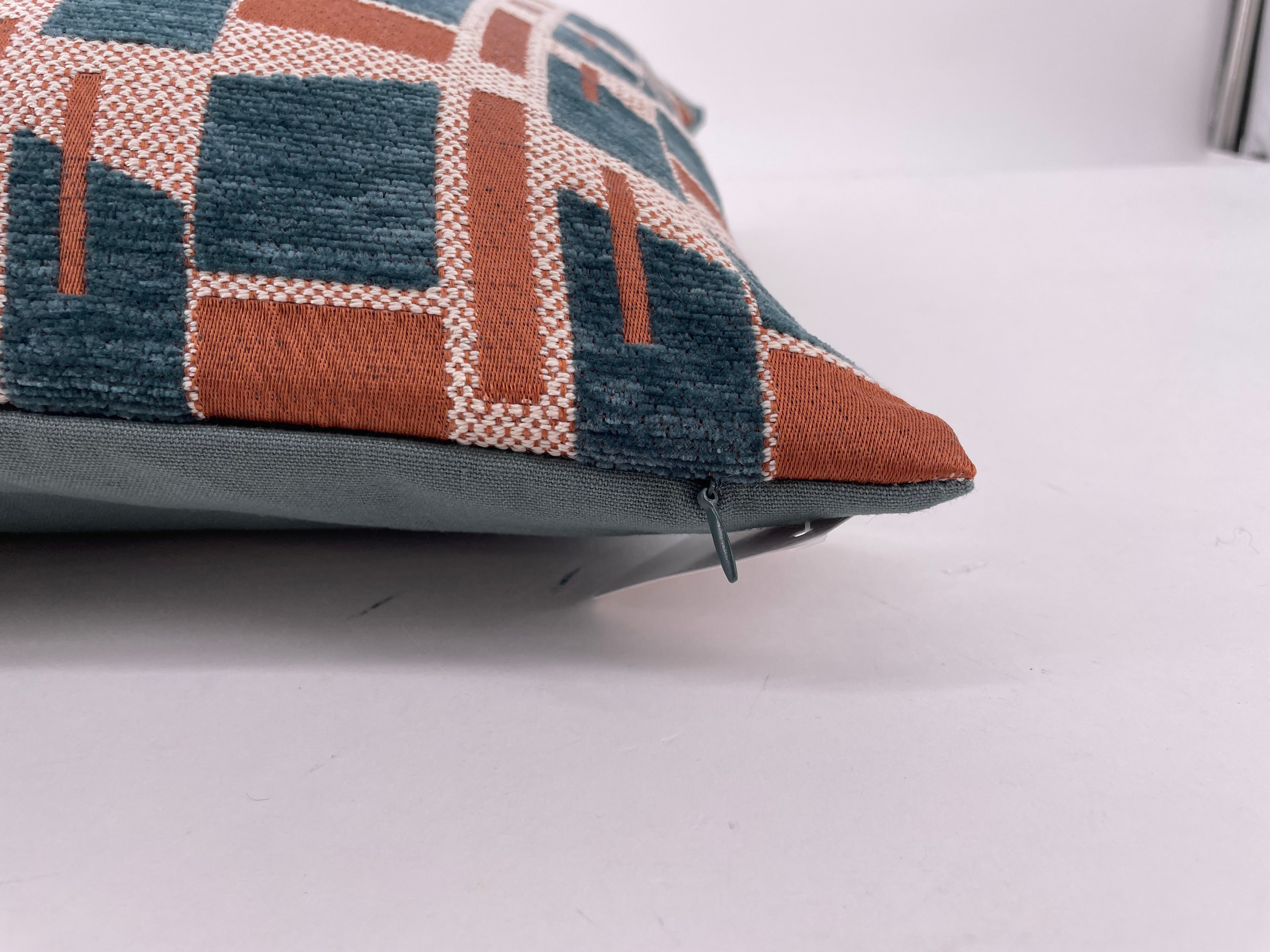 Coussin Abril, bleu et marron l.40 x L.40 cm - 3