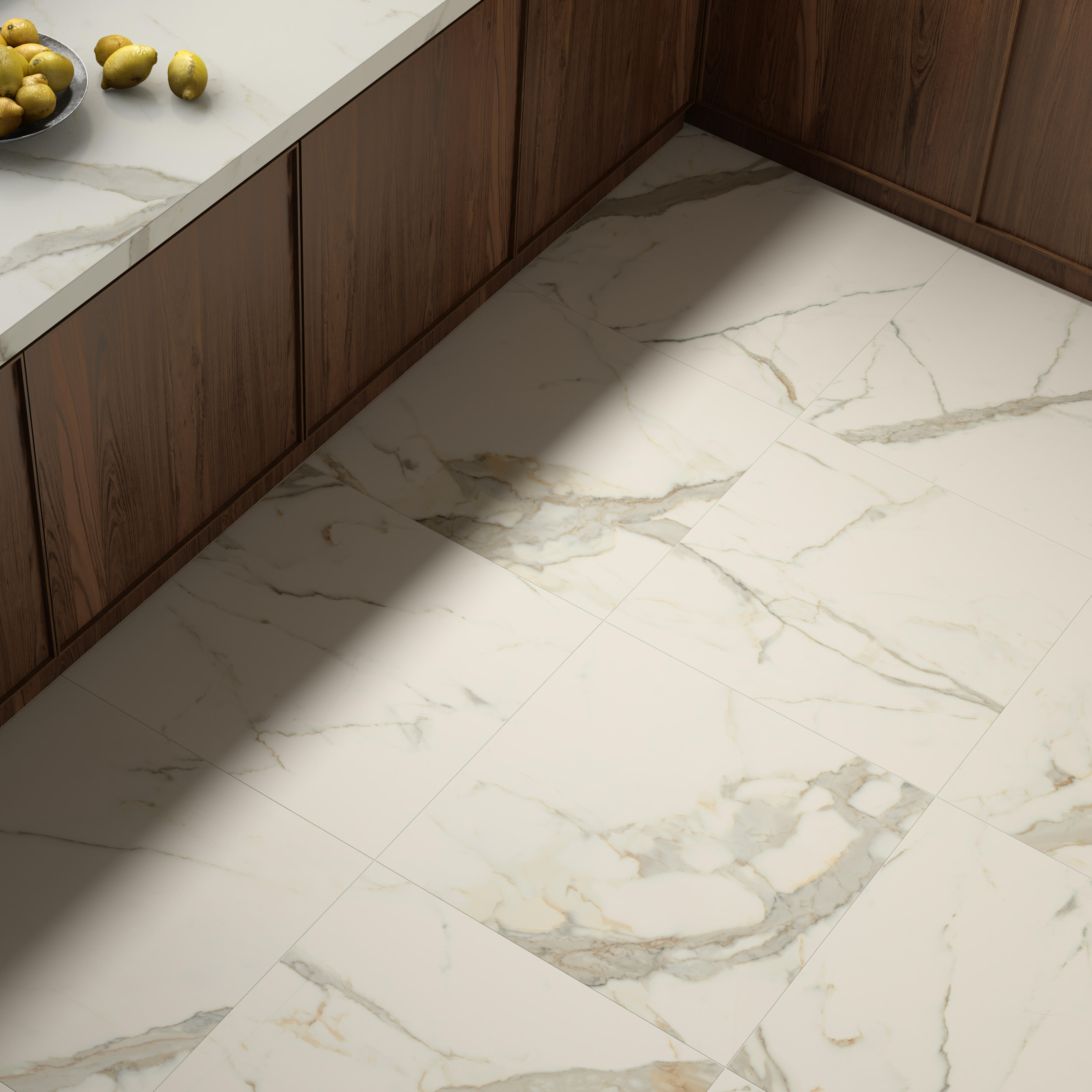 Carrelage sol intérieur / mur intérieur effet marbre oro satin Murano l.60 x L.6 - 2