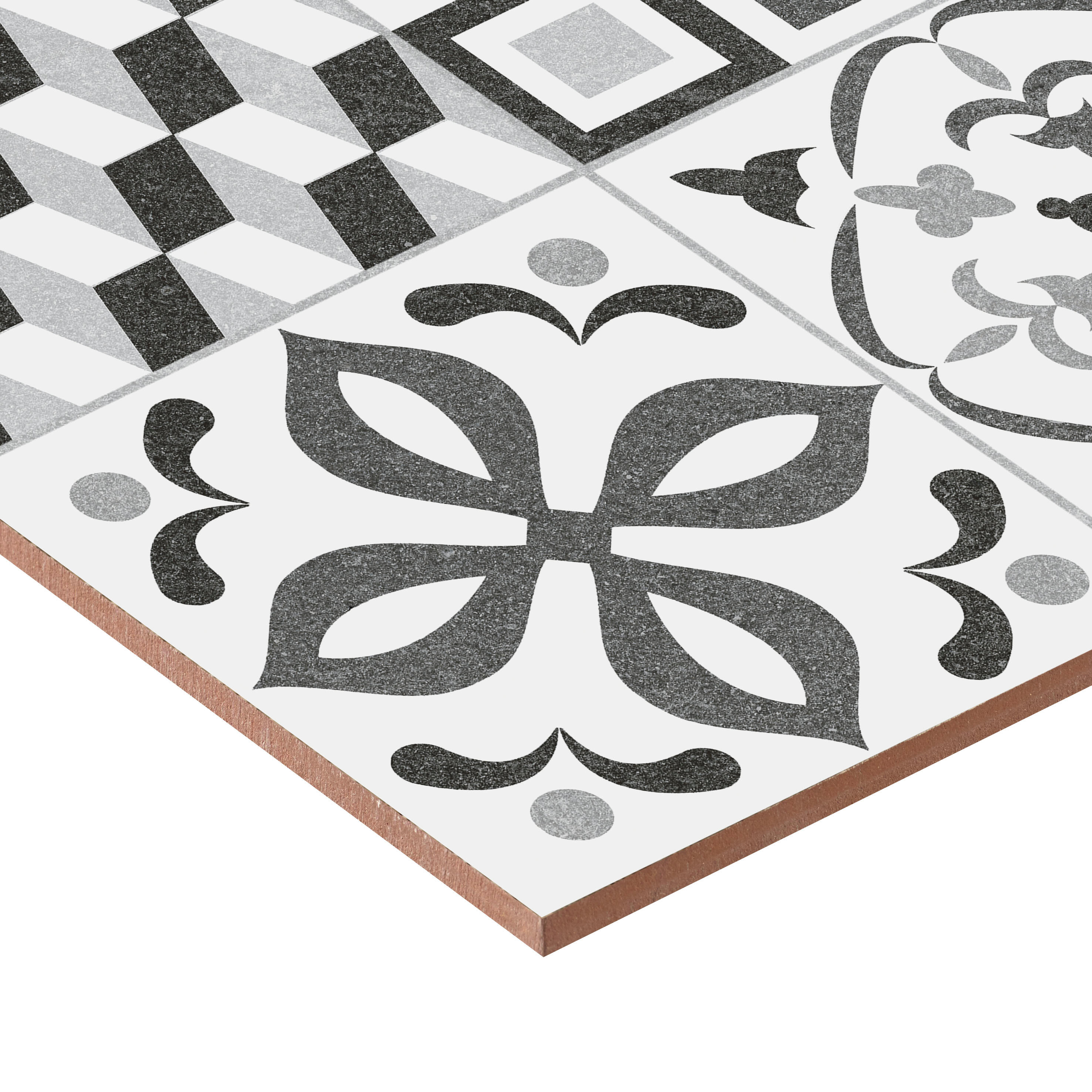 Carrelage sol/mur intérieur effet papier peint gris Bando l.45 x L.45 cm - 6