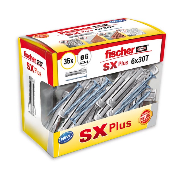 35 tacos + tornillos para material macizo FISCHER SX Plus ø6 mm y L.30 mm