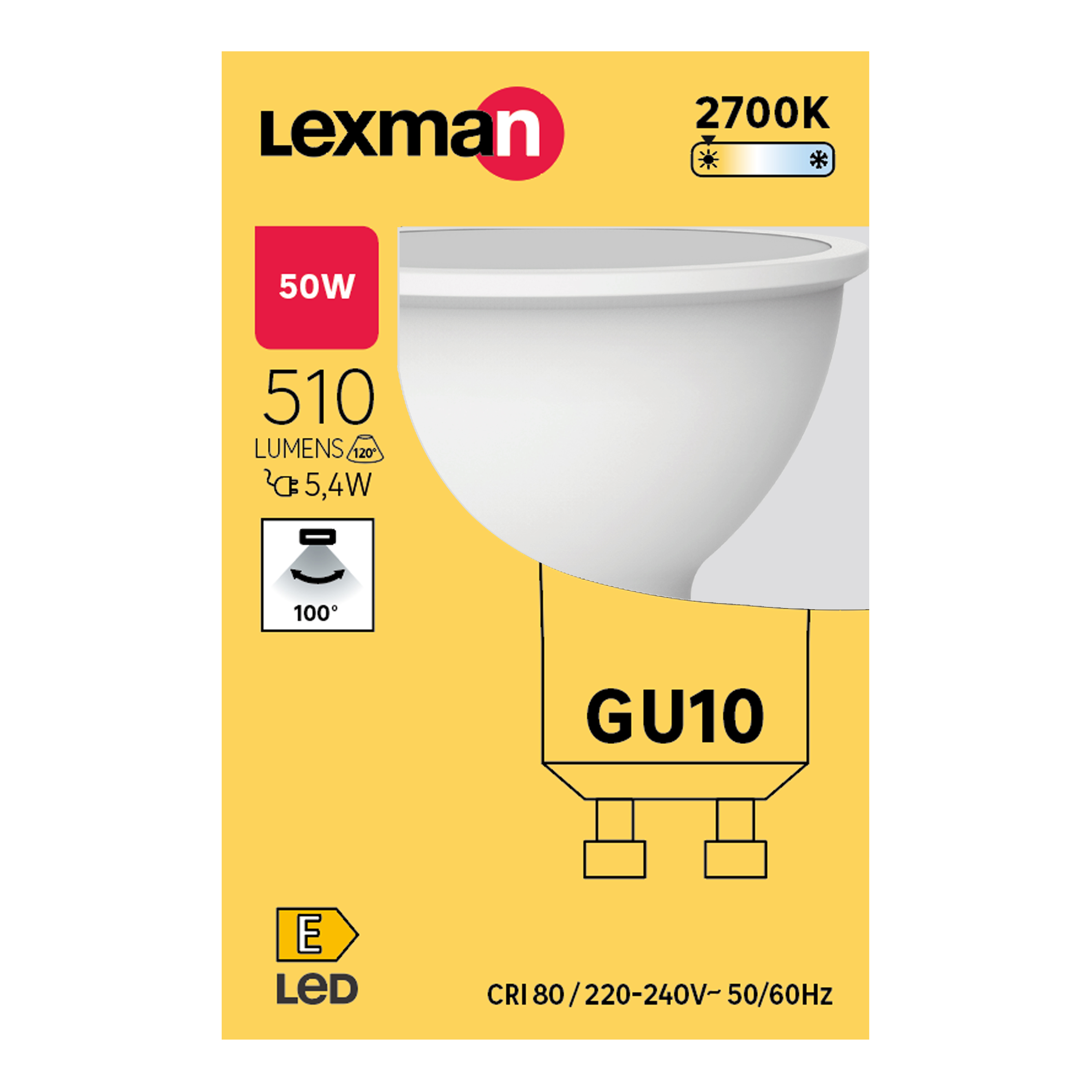 Żarówka LED GU10 5,4 W = 50 W 510 lm Ciepła biel Lexman - 9
