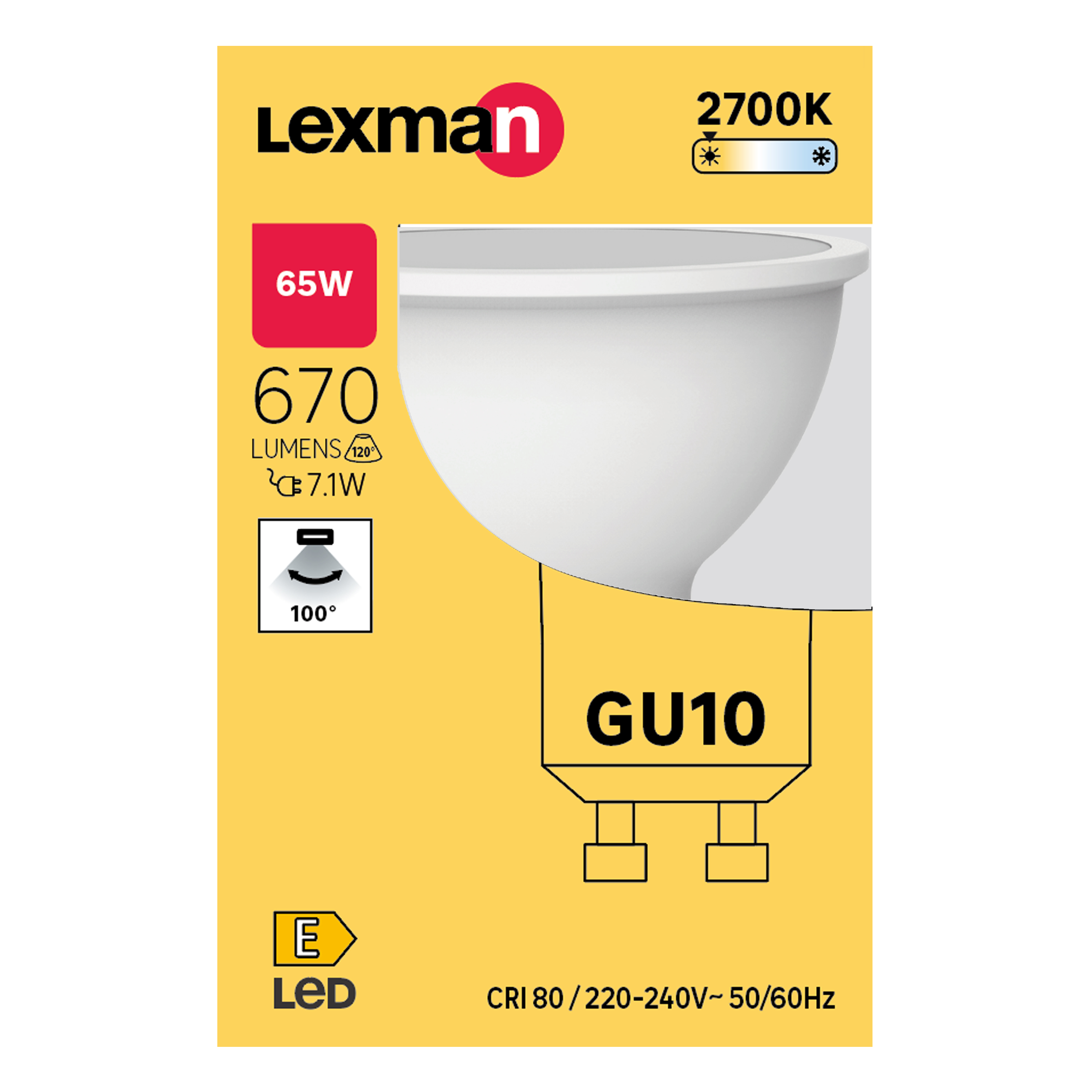 Żarówka LED GU10 7,1 W 670 lm Ciepła biel Lexman - 7