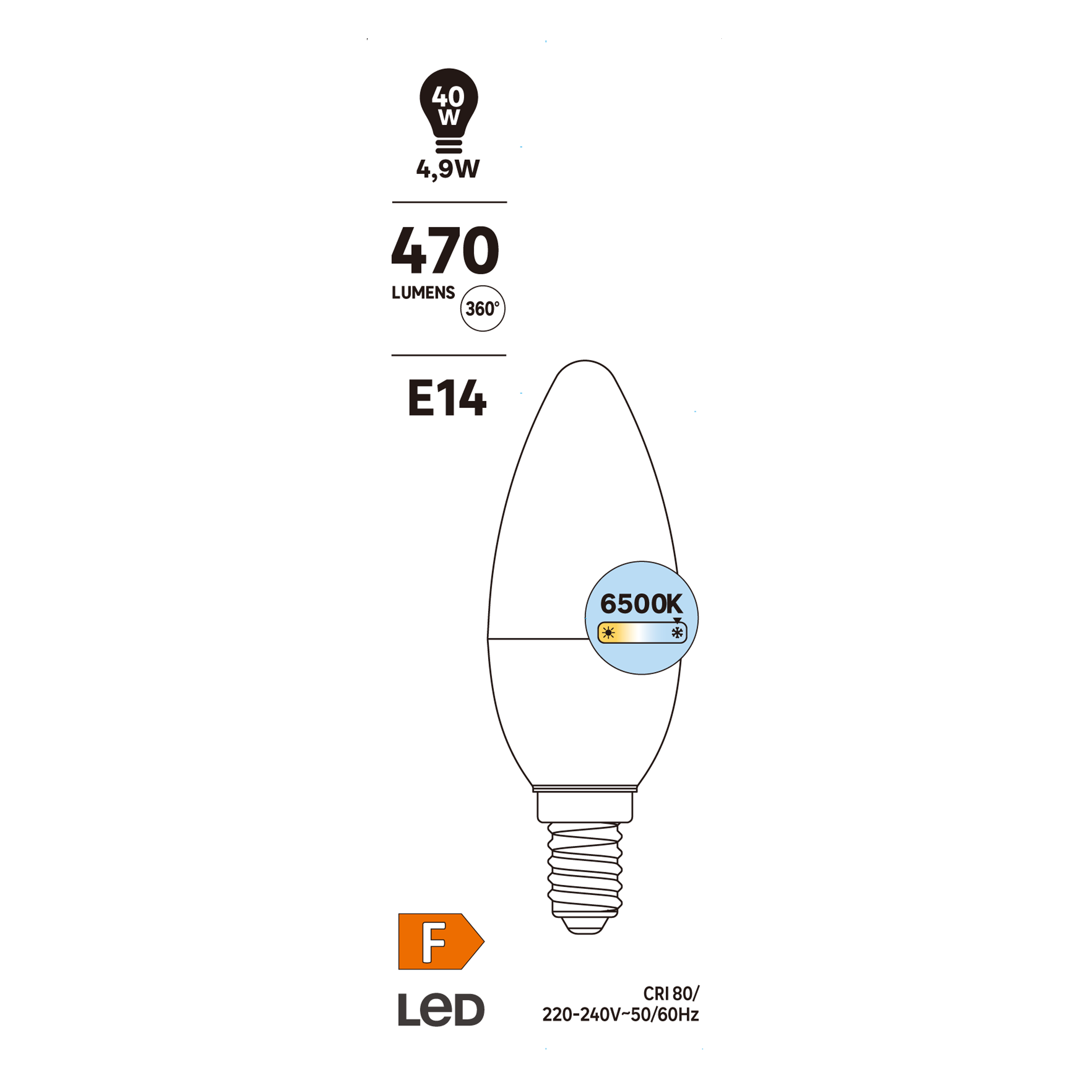 Żarówka LED E14 4,9 W 470 lm Zimna biel - 5