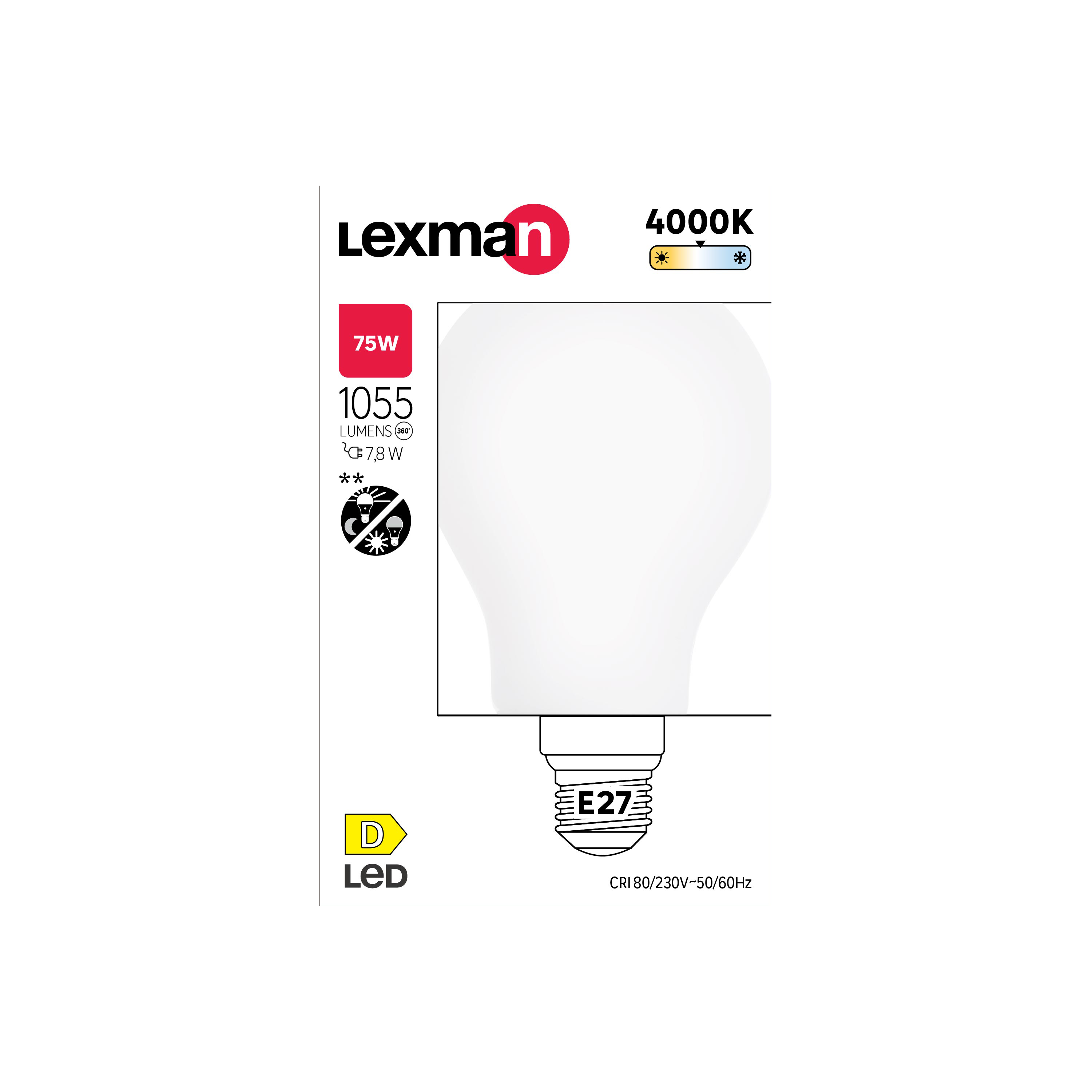 Bombilla LED filamento E27 1055 lúmenes 7.8W color de la luz blanco neutro 4000Kclase energética D - 3