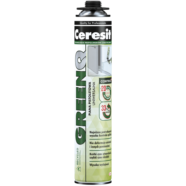 Pianka poliuretanowa montażowa pistoletowa Greenq Ceresit 750 ml