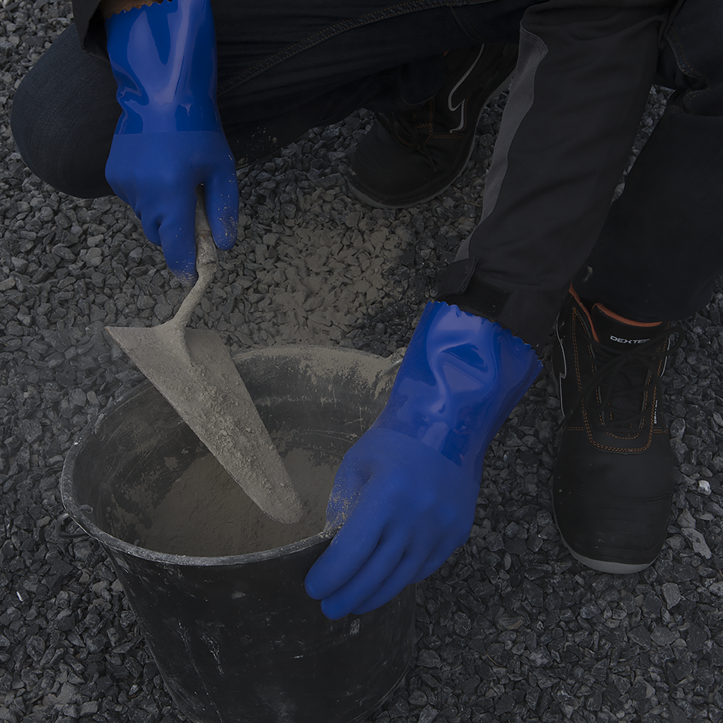 Luvas d pedreiro em PVC e poliéster tamanho 9L Dexter - 2