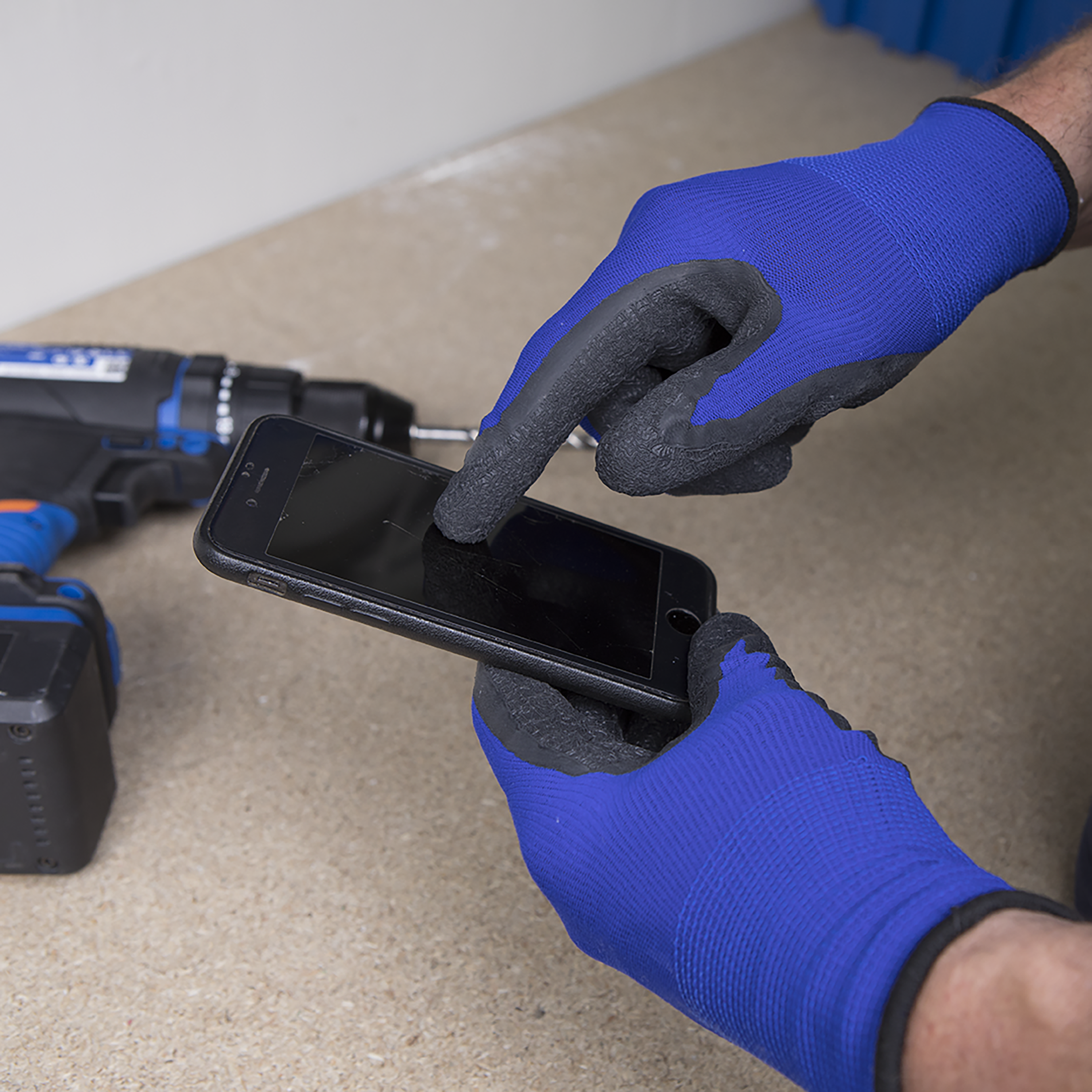 Luvas universais touchscreen de nylon e latex tamanho 8M Dexter - 2