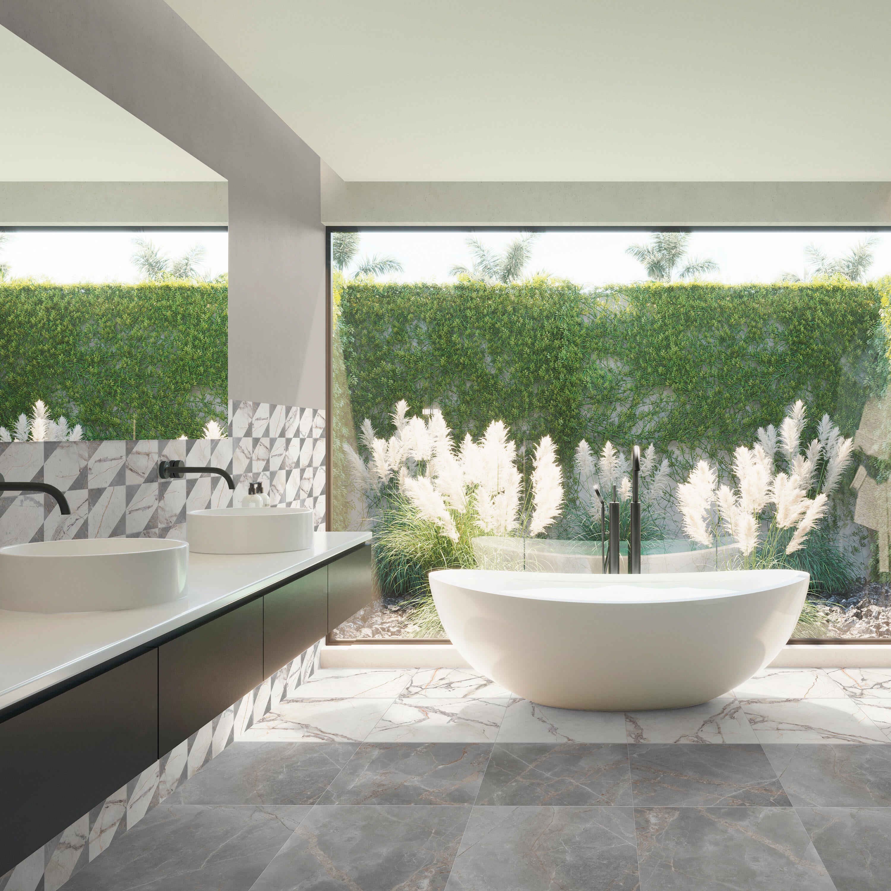 Carrelage sol effet marbre multicouleur Iberis l.20 x L.20 cm - 6