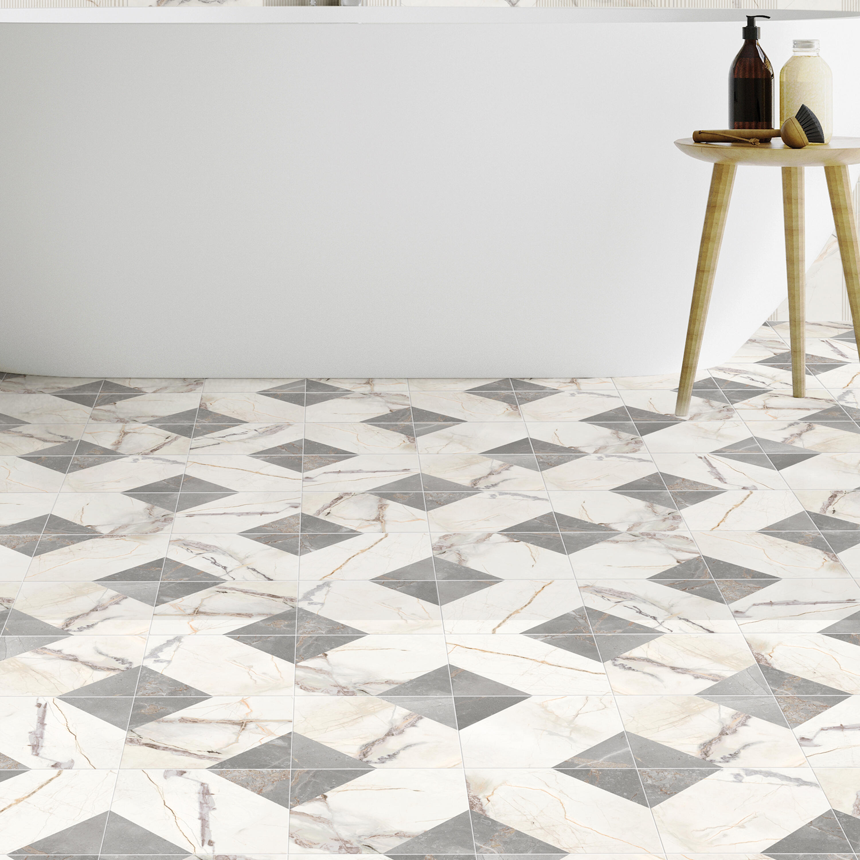 Carrelage sol effet marbre multicouleur Iberis l.20 x L.20 cm - 4