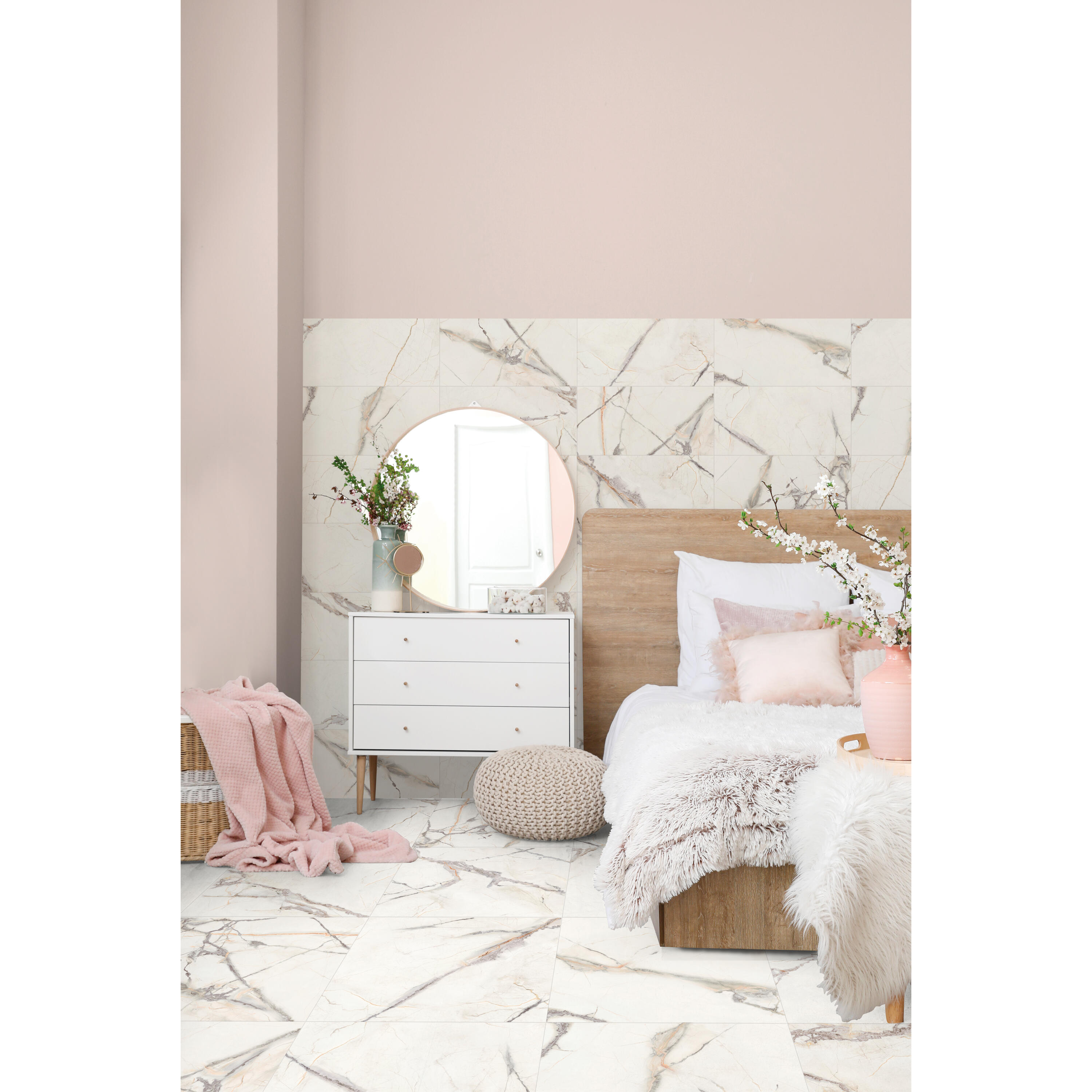 Carrelage sol intérieur effet marbre blanc Iberis l.30 x L.60 cm FRASSINORO GRES - 5