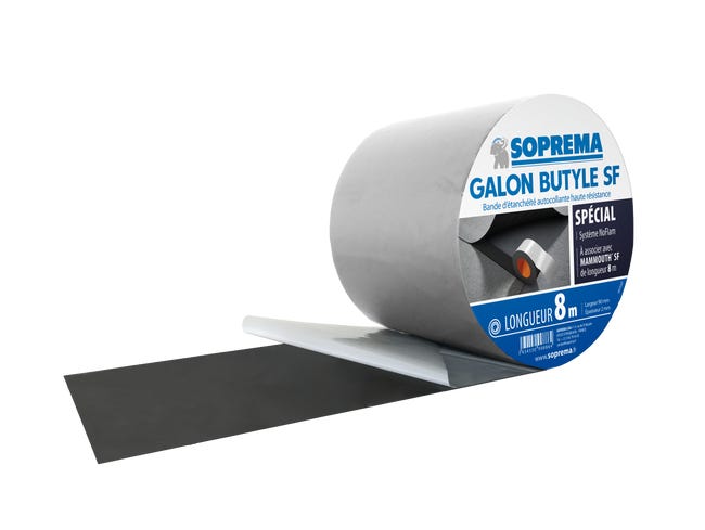 Adhésif double face gallon butyle 00231820 gris l.0.09 x L.8 m ep. 2mm ...